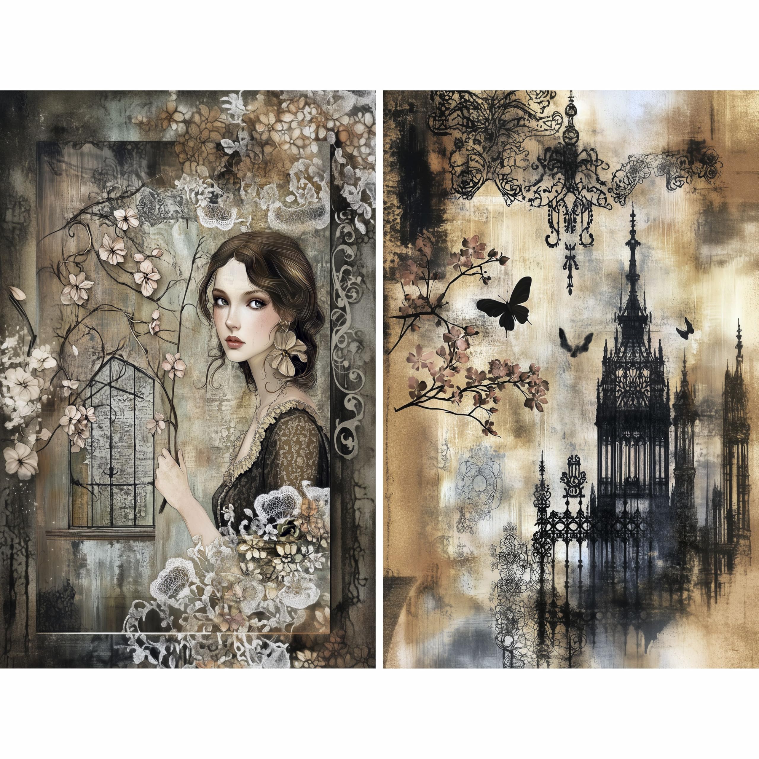 Decoupage Rice Paper, 20 x 26.5cm (6 Sheets) – 6x Decoupage Papers for Collage, Mixed Media, Card Making & Crafts, Decoupage by CRAFT KREATIVELY