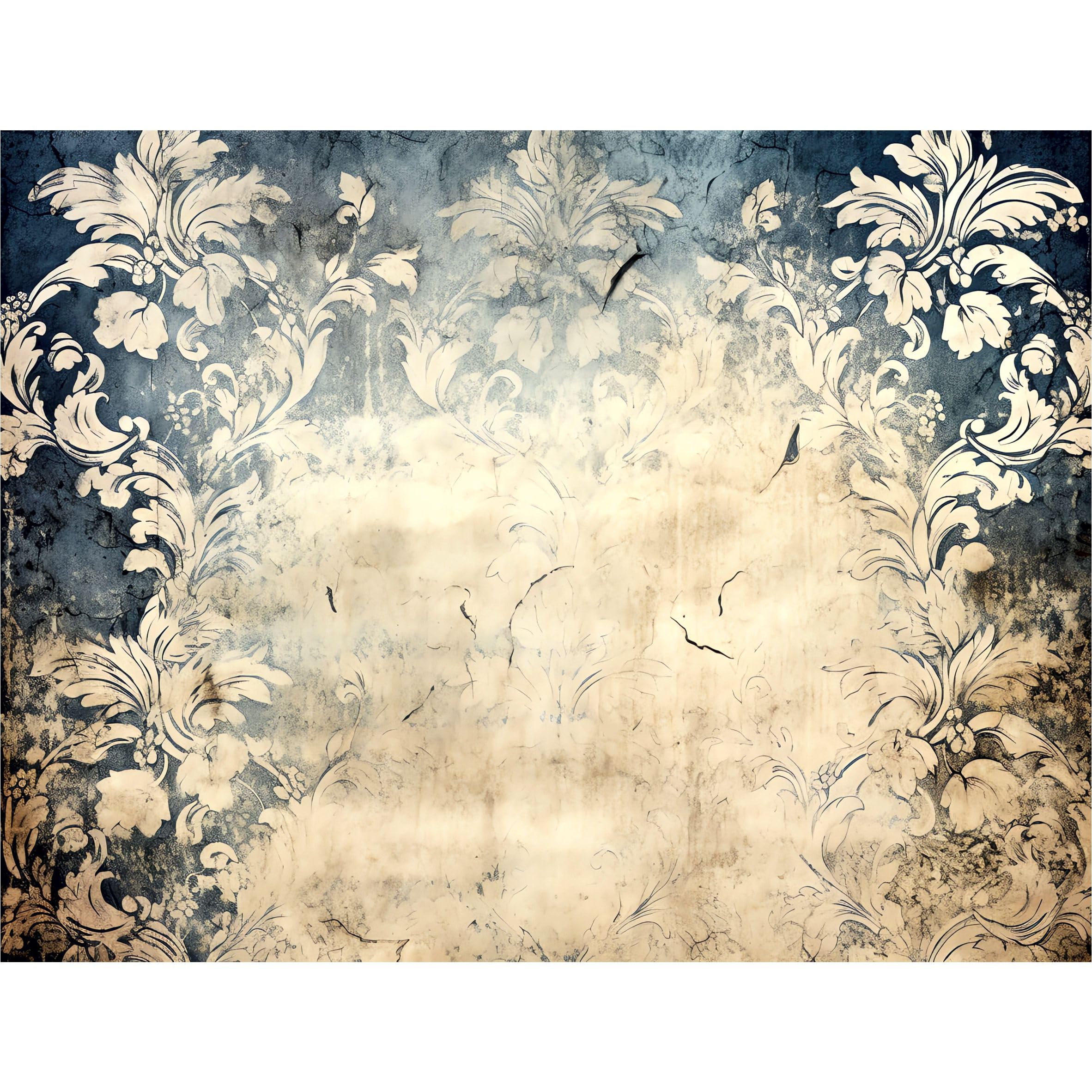 Blue Damask Rice Paper, 20 x 26,6cm (6pc) - 6 Designs for Scrapbooking Cards Crafts, Decoupage by CRAFT KREATIVELY