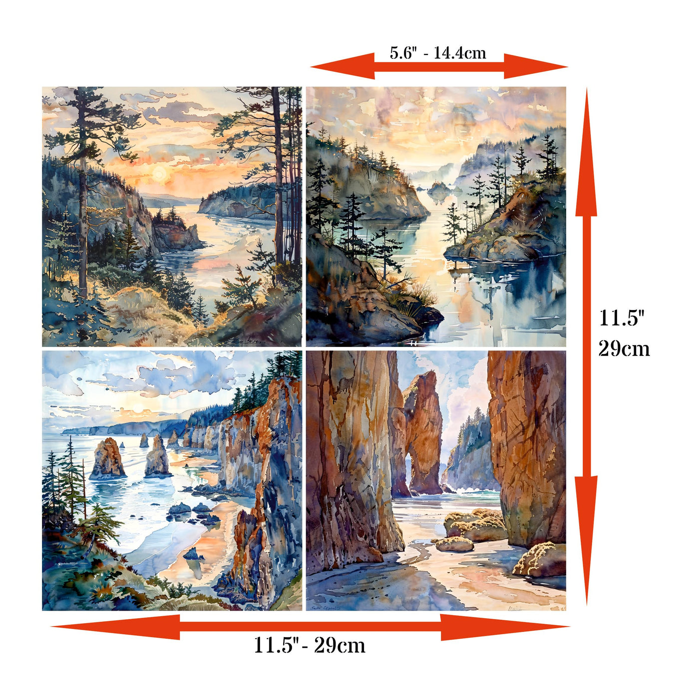 Decoupage Rice Paper (2 pc) - 8x Decoupage Watercolour Designs for Collage, Card Making & Crafts, Decoupage by CRAFT KREATIVELY
