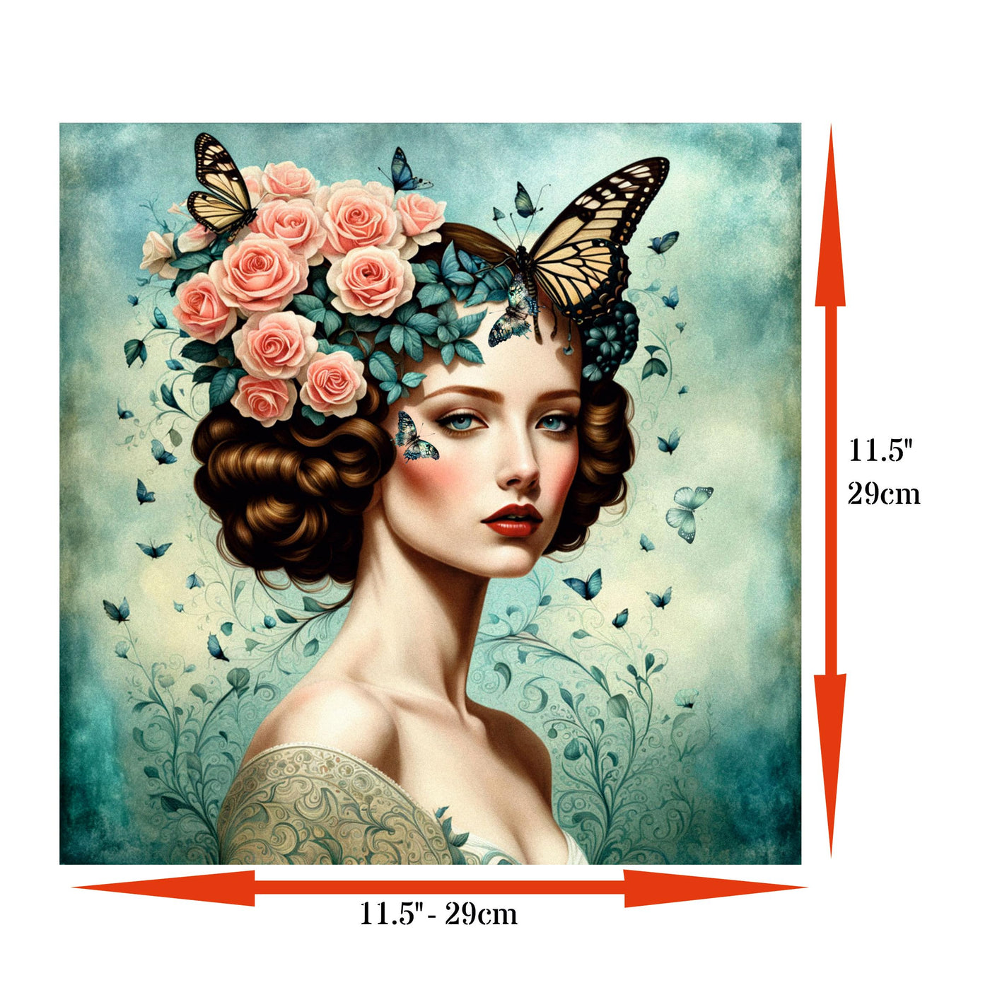 Decoupage Rice Paper (2 pc) - 2 surreal women for Furniture Poster Craft Decoupage by CRAFT KREATIVELY