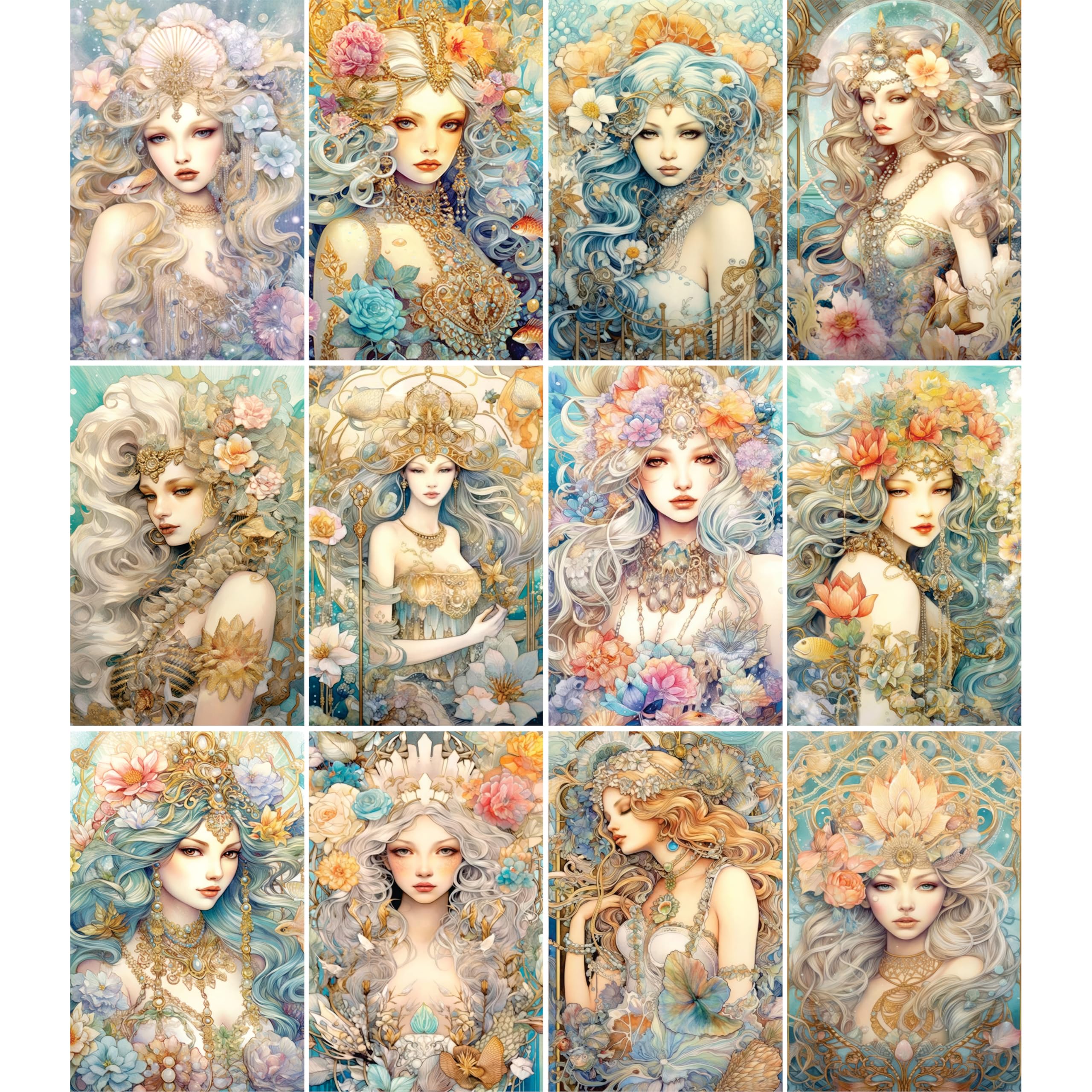Decoupage Rice Papers - 6 Pieces | 12 Unique Designs | Versatile Decoupage Designs for Art Projects & Crafting by CRAFT KREATIVELY