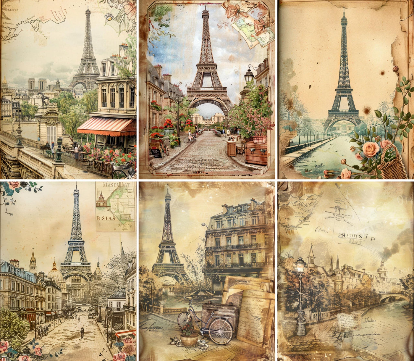 Decoupage Rice Paper, 20 x 26.5cm(6 Sheets) – 6x Decoupage Papers for Collage, Mixed Media, Card Making & Crafts, Decoupage by CRAFT KREATIVELY
