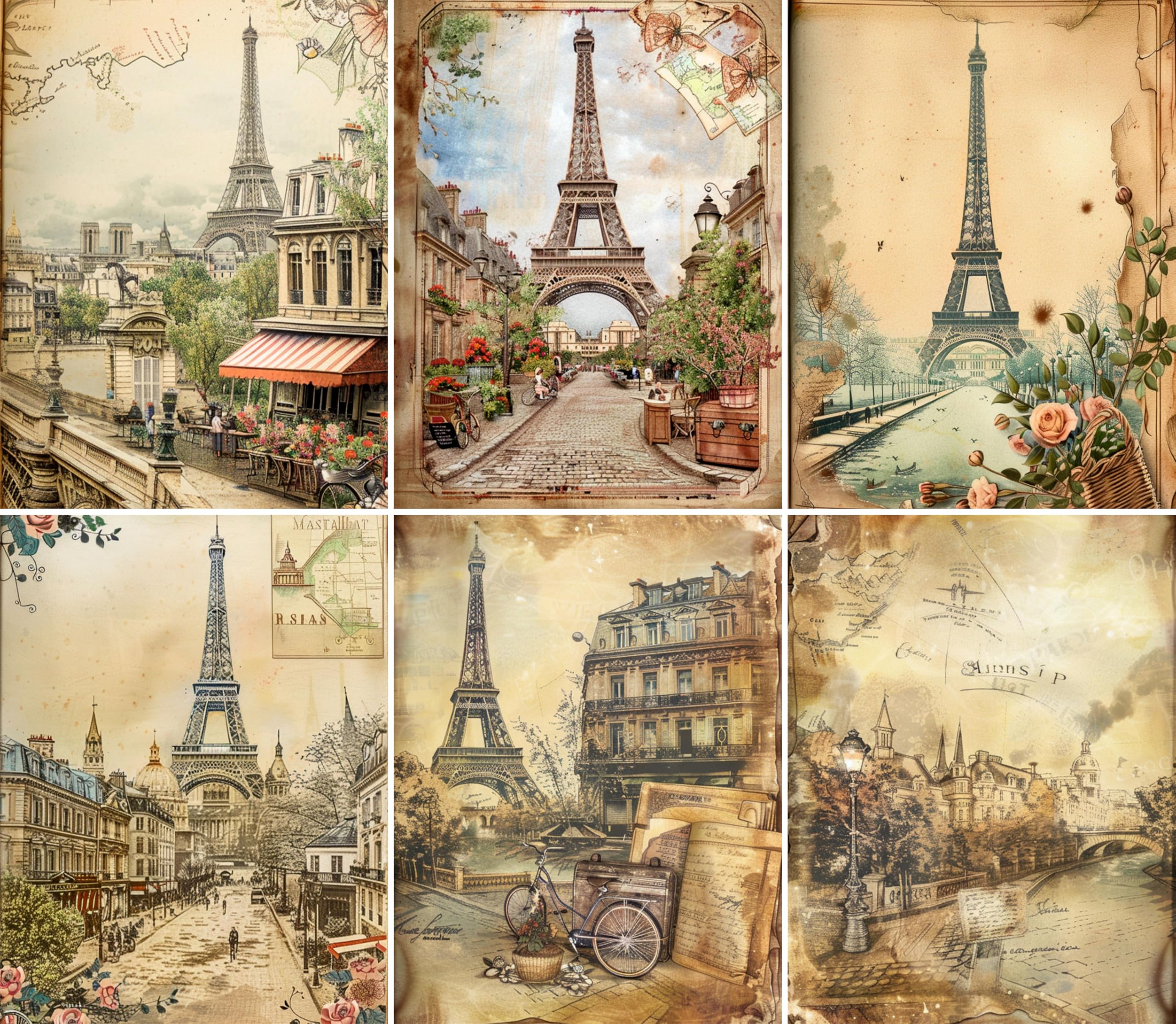 Decoupage Rice Paper, 20 x 26.5cm(6 Sheets) – 6x Decoupage Papers for Collage, Mixed Media, Card Making & Crafts, Decoupage by CRAFT KREATIVELY