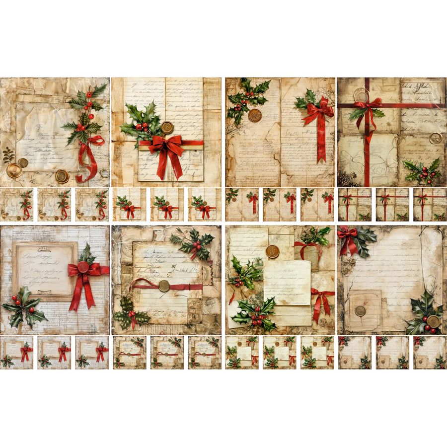 Christmas Letters Decoupage Rice Papers, 8 x 11.5 inch (A4) - 4 Sheets | 32 Pieces | 8 Unique Designs | Versatile Christmas Designs for Art Projects & Crafting by CRAFT KREATIVELY