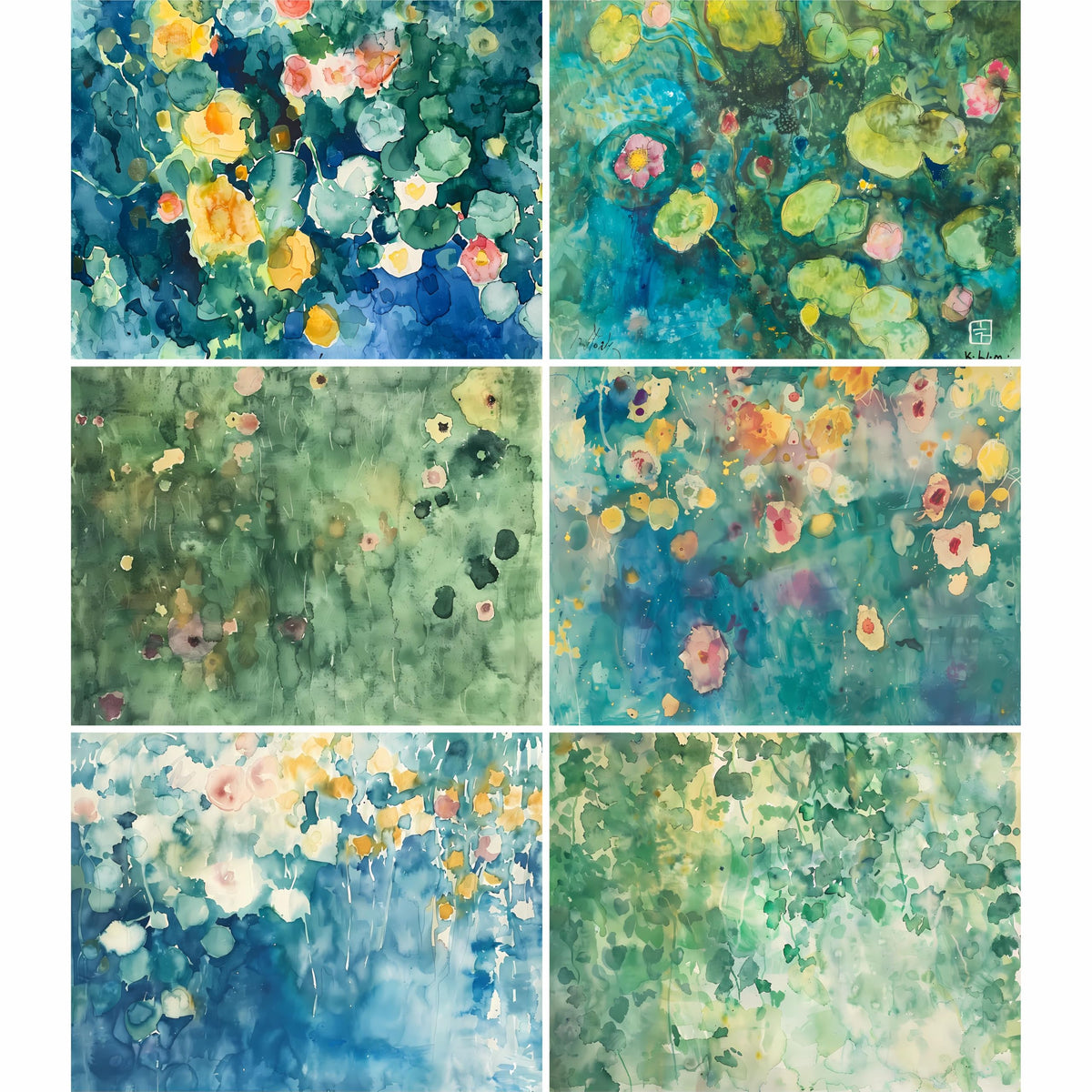 Abstract Flora Rice Papers – Decoupage Paper 6x Designs for Collage, Mixed Media, Card Making & Crafts, Decoupage by CRAFT KREATIVELY