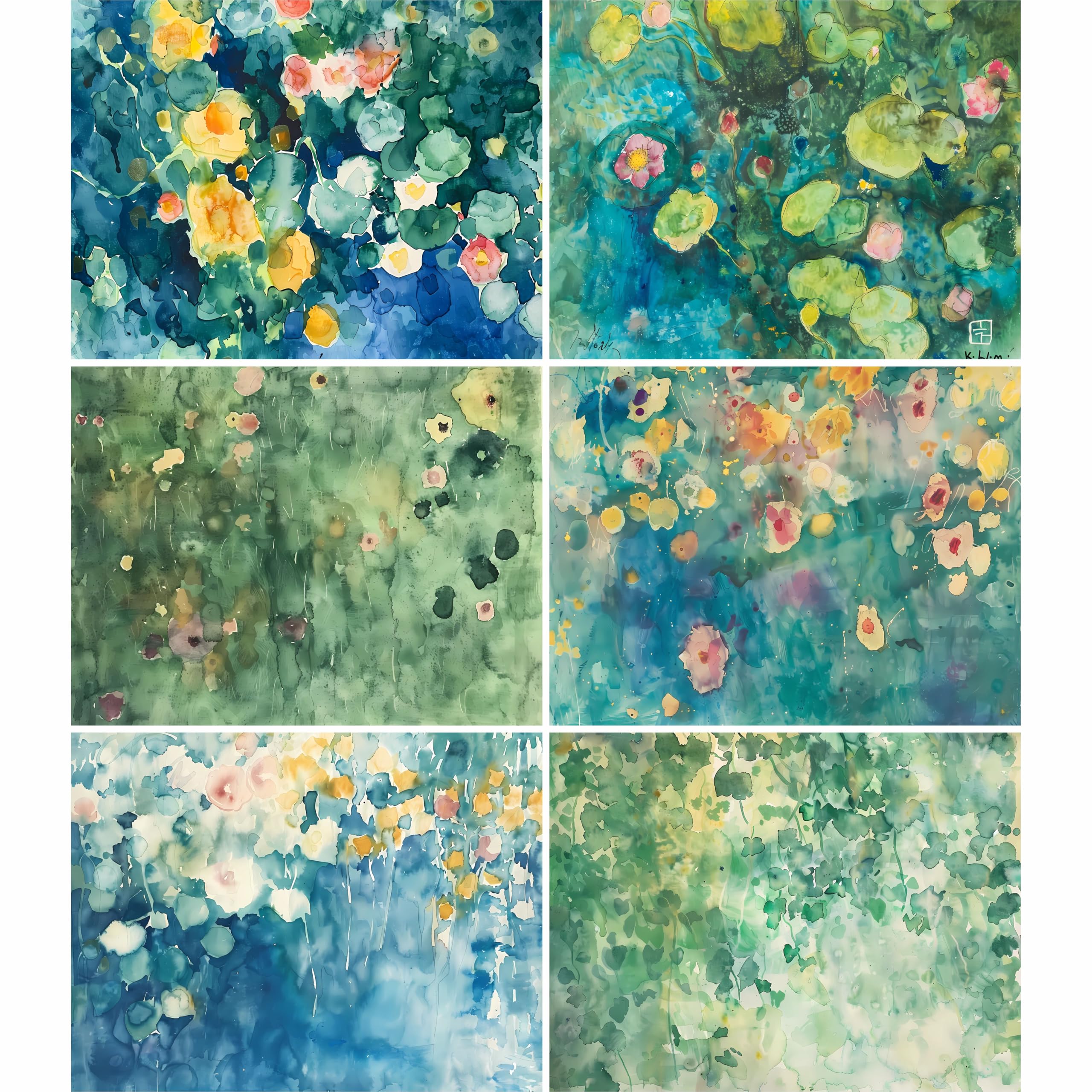 Abstract Flora Rice Papers – Decoupage Paper 6x Designs for Collage, Mixed Media, Card Making & Crafts, Decoupage by CRAFT KREATIVELY