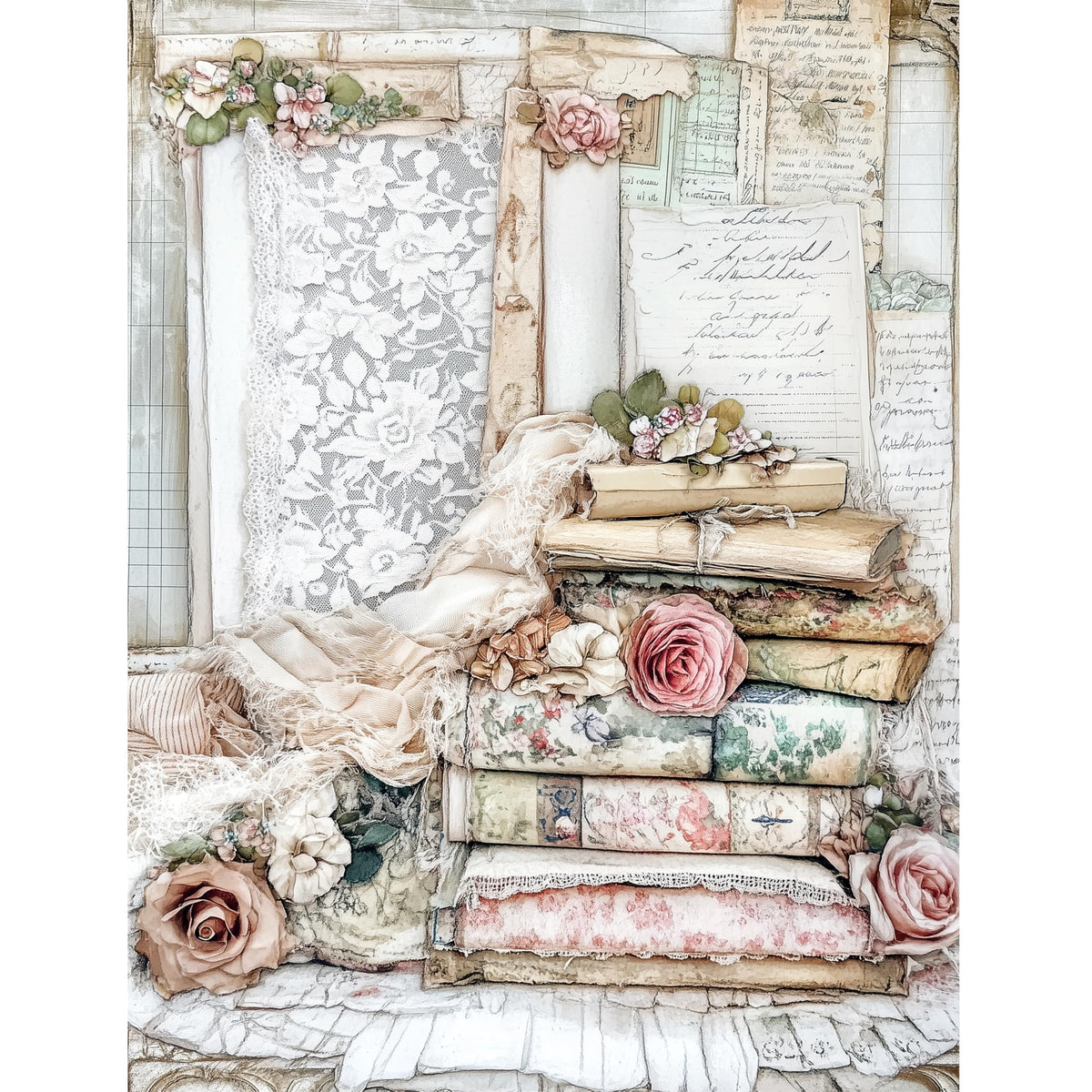 Sewing Rice Papers – Decoupage Paper Design for Furniture, Mixed Media, Cards & Crafts, Decoupage by CRAFT KREATIVELY