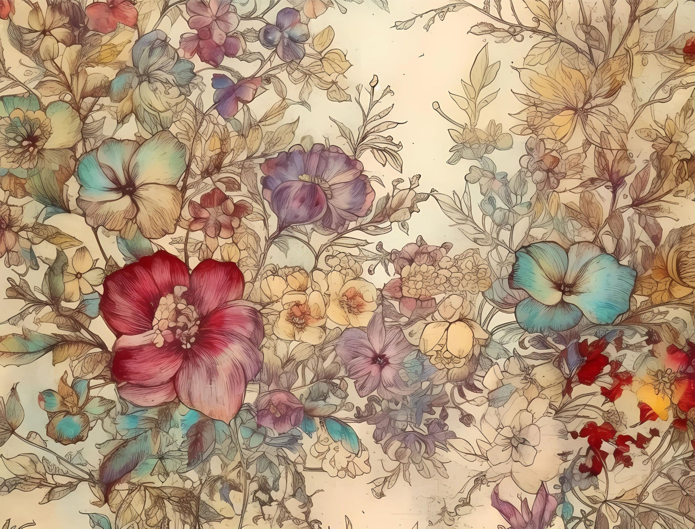 Abstract Flora Rice Papers – Decoupage Paper 6x Designs for Collage, Mixed Media, Card Making & Crafts, Decoupage by CRAFT KREATIVELY