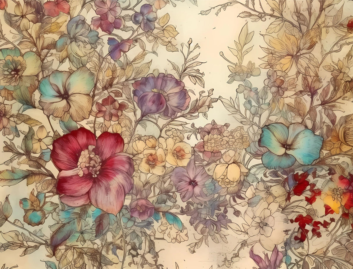Abstract Flora Rice Papers – Decoupage Paper 6x Designs for Collage, Mixed Media, Card Making & Crafts, Decoupage by CRAFT KREATIVELY