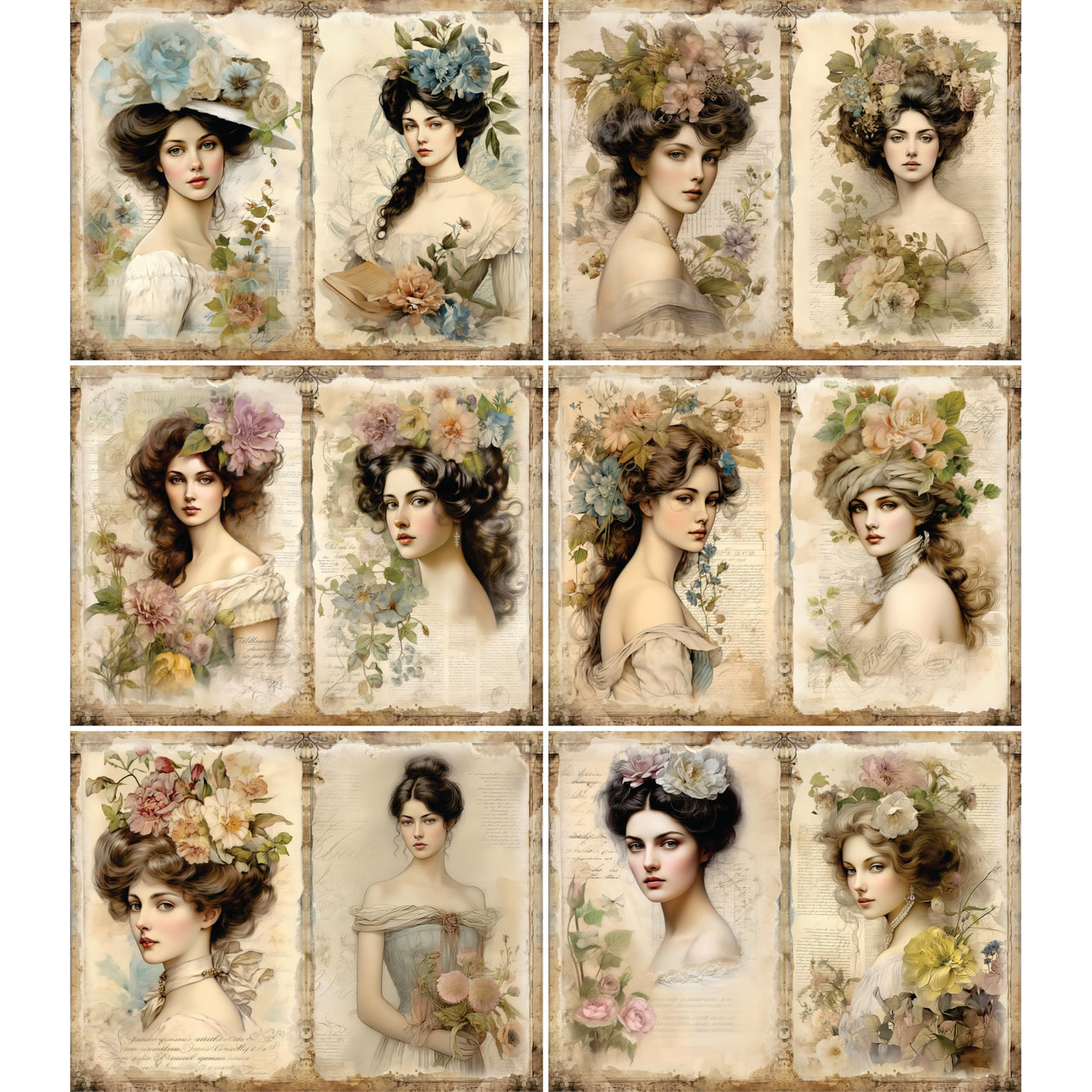 Decoupage Rice Papers - 6 Pieces | 12 Unique Designs | Versatile Decoupage Designs for Art Projects & Crafting by CRAFT KREATIVELY