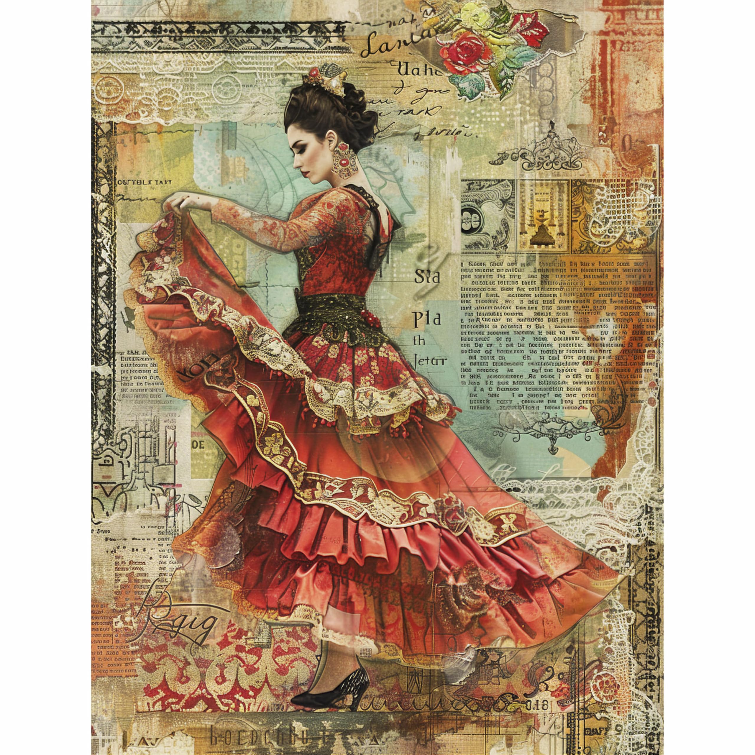 Decoupage Rice Paper, 20 x 26.5cm (6 Sheets) – 6x Decoupage Ballet Papers for Collage, Mixed Media, Card Making & Crafts, Decoupage by CRAFT KREATIVELY