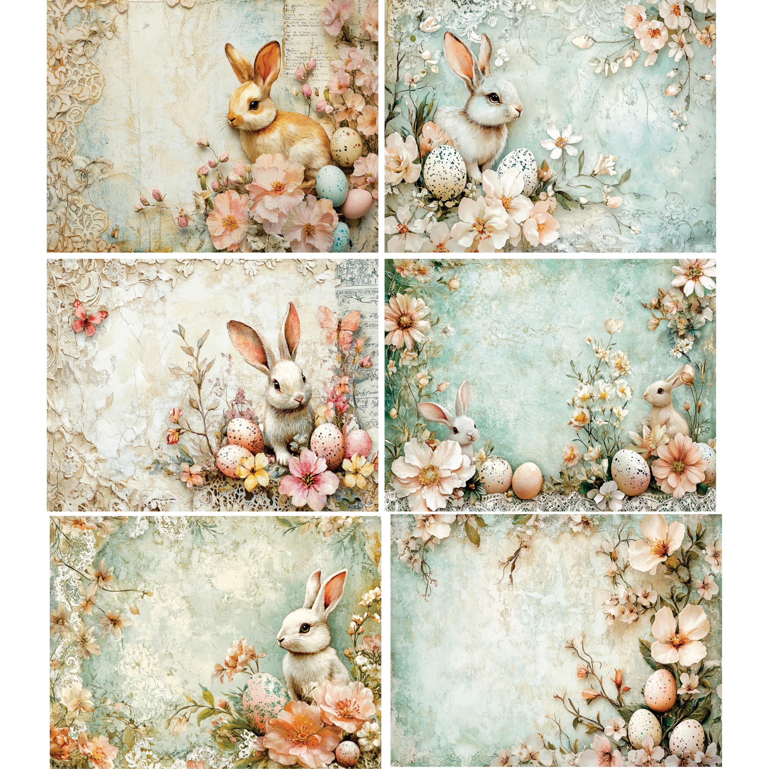 Decoupage Rice Papers - 6 Pieces | 6 Unique Designs | Versatile Decoupage Designs for Art Projects & Crafting by CRAFT KREATIVELY