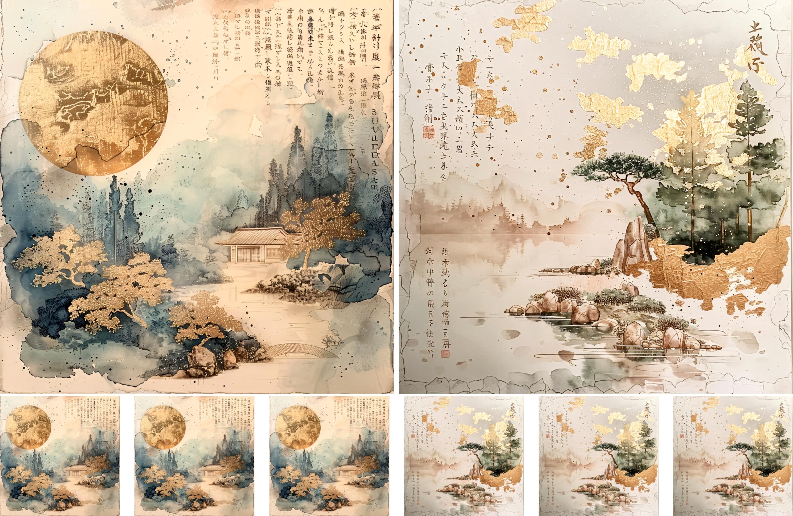Decoupage Rice Paper, 8 x 10.5” (A4) – 9 Pages – 18 Coordinated Designs – Premium 30gsm Craft Paper for Furniture, Scrapbooking & DIY Décor by Craft Kreatively