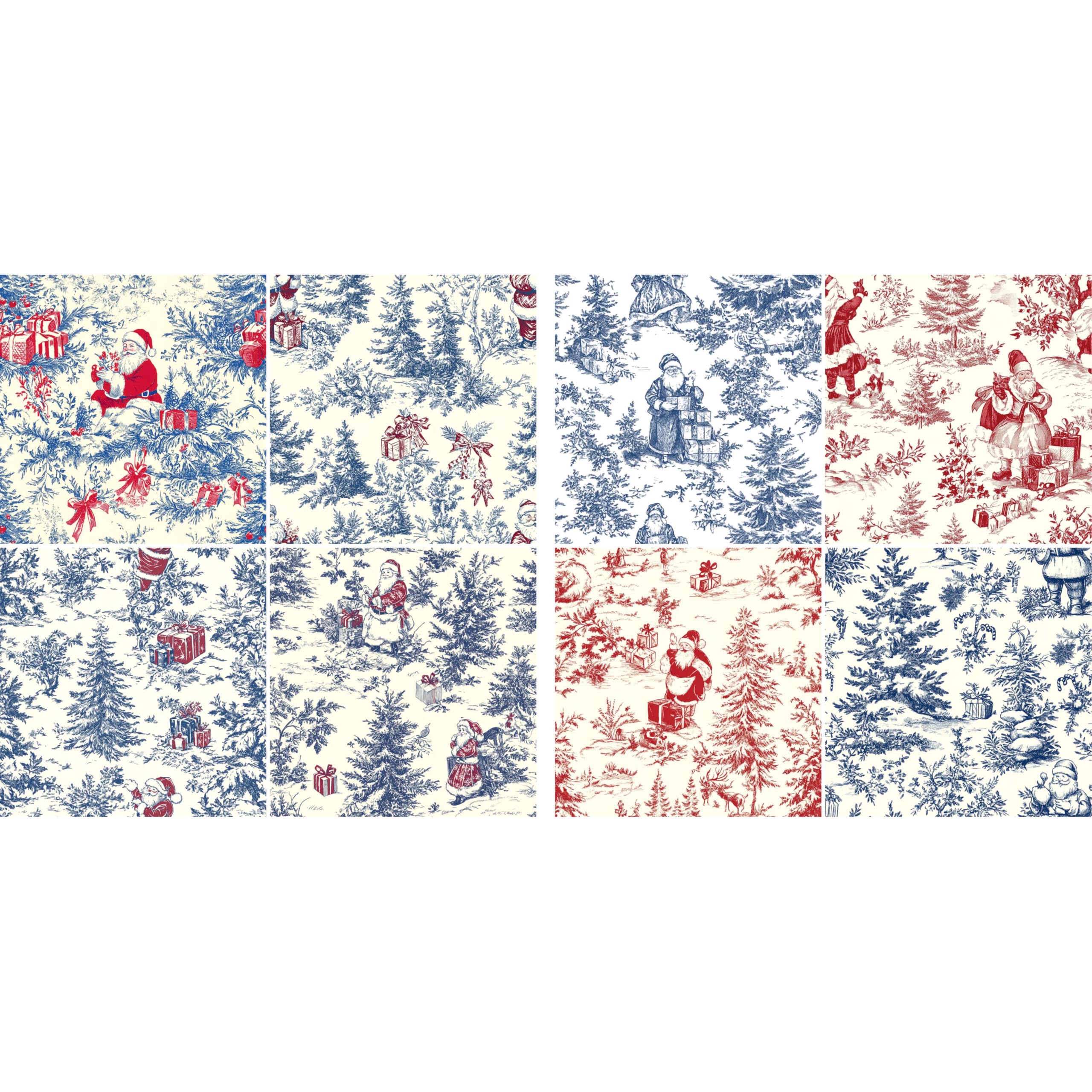 Decoupage Rice Paper (2 pc) - 8x Decoupage Toile de Jouy Designs for Collage, Card Making & Crafts, Decoupage by CRAFT KREATIVELY