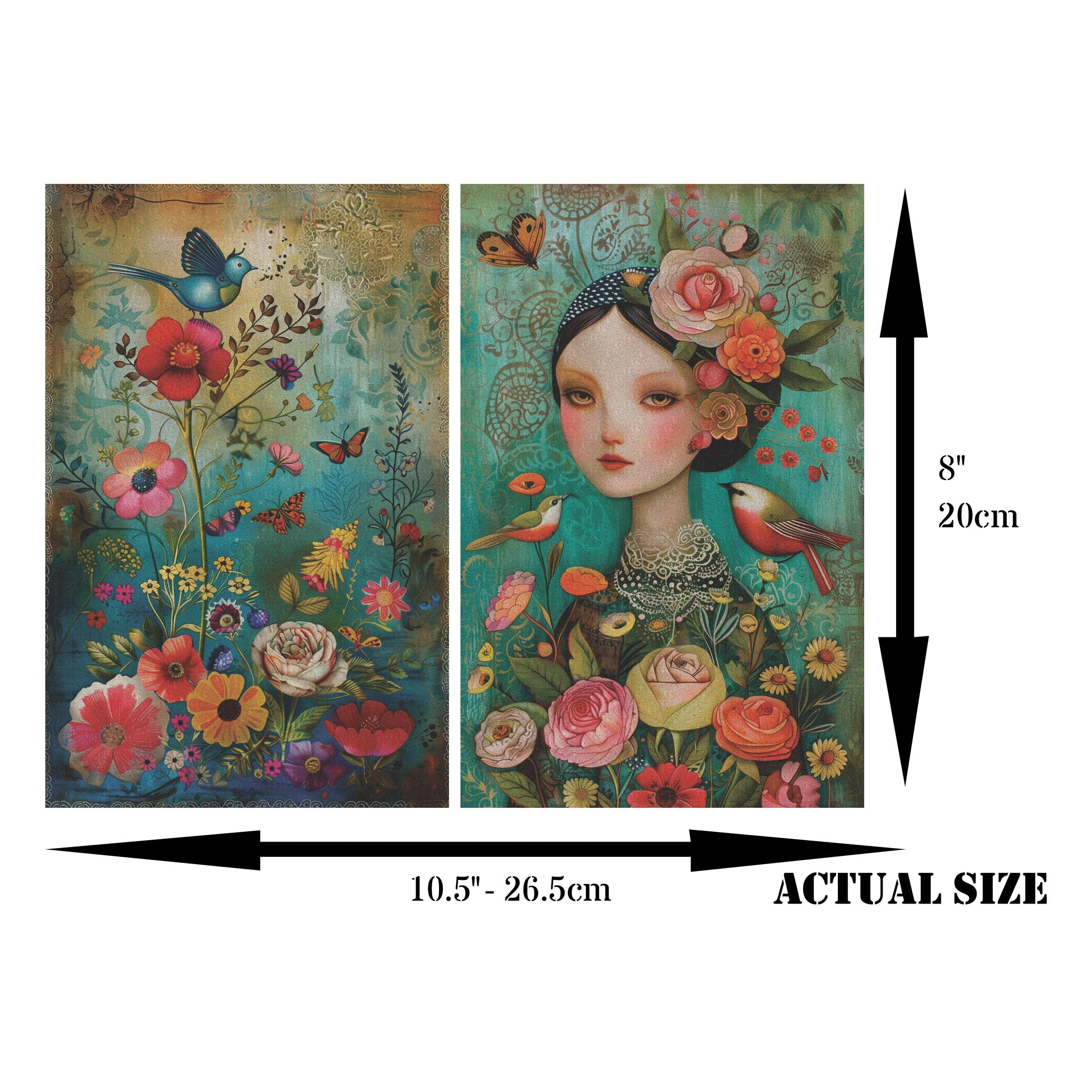 Card Size Decoupage Rice Paper, 8 x 10.5 inch - for Scrapbooking Cards Crafts