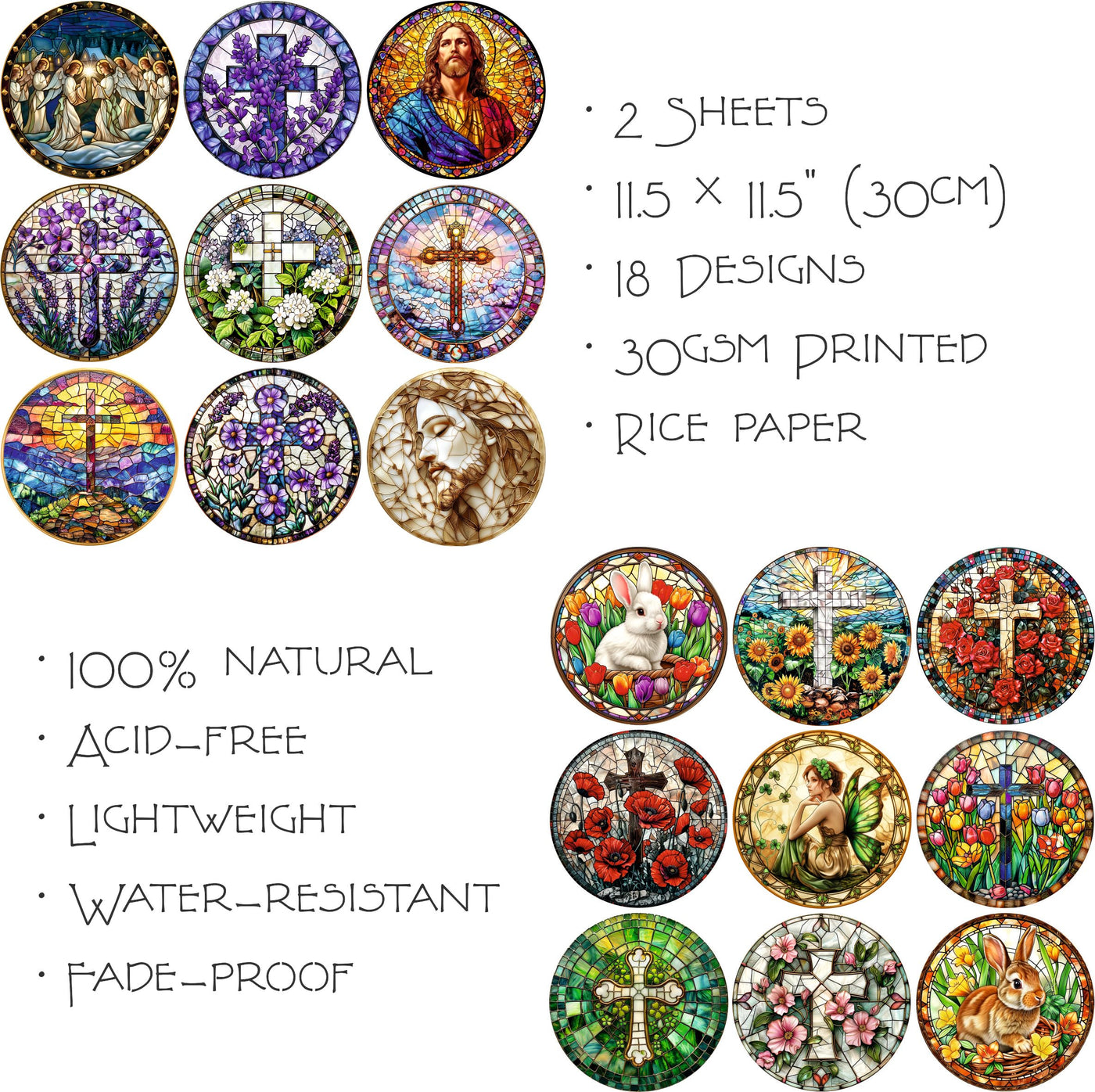Christian Rice Papers – Decoupage Paper Design for Furniture, Mixed Media, Cards & Crafts, Decoupage by CRAFT KREATIVELY