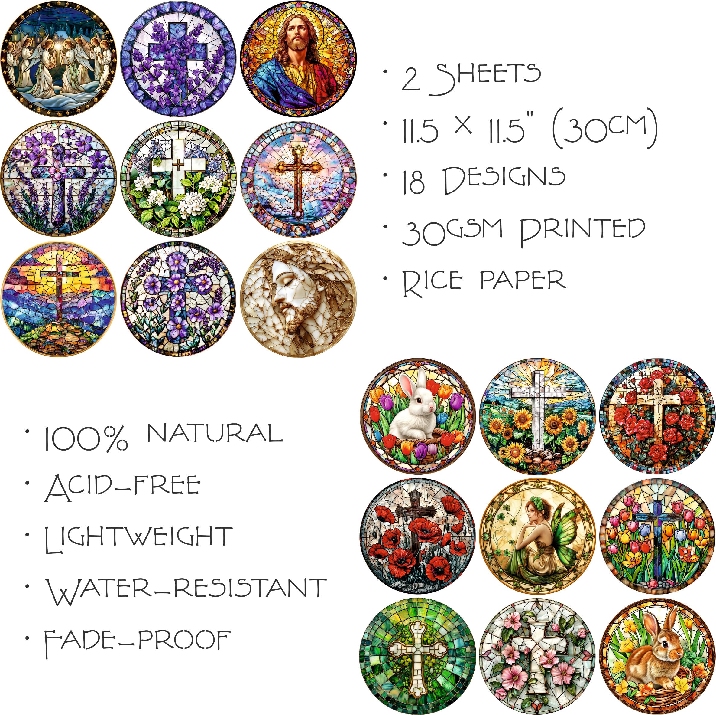 Christian Rice Papers – Decoupage Paper Design for Furniture, Mixed Media, Cards & Crafts, Decoupage by CRAFT KREATIVELY