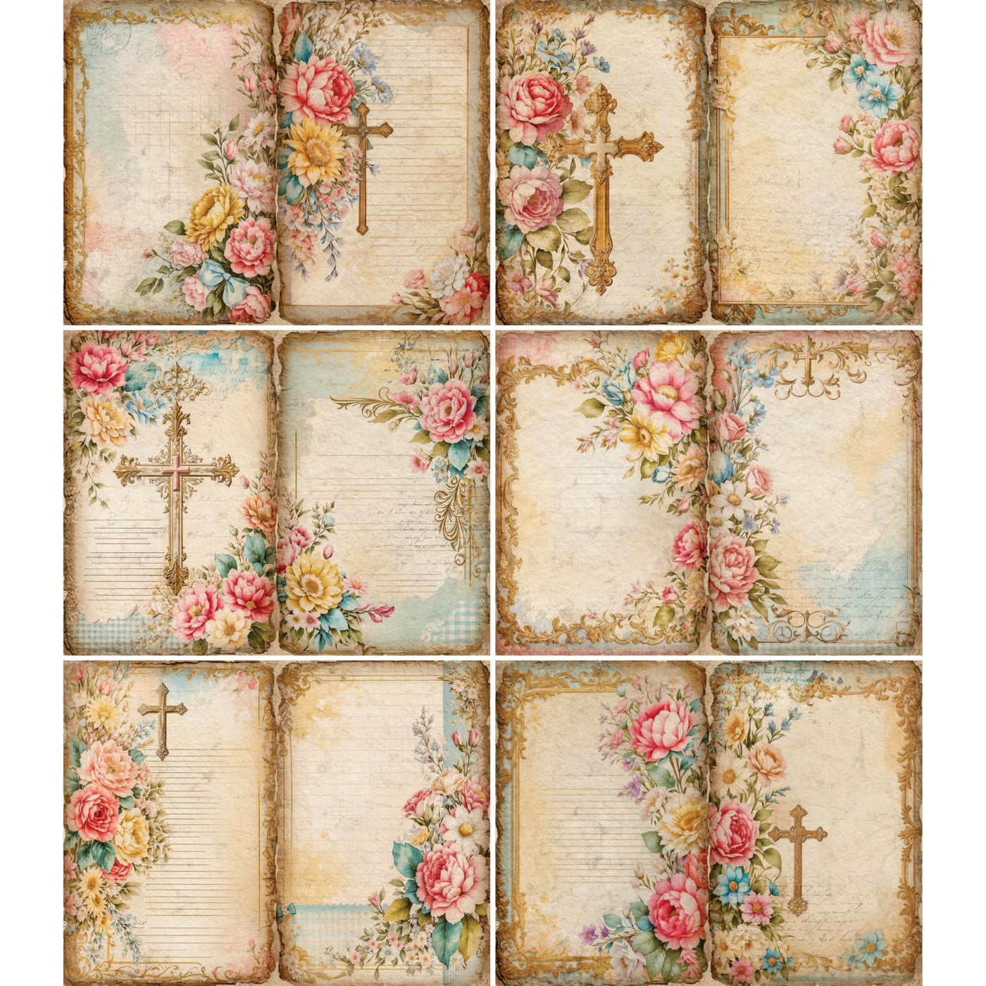 Decoupage Rice Papers - 6 Pieces | 12 Unique Designs | Versatile Decoupage Designs for Art Projects & Crafting by CRAFT KREATIVELY