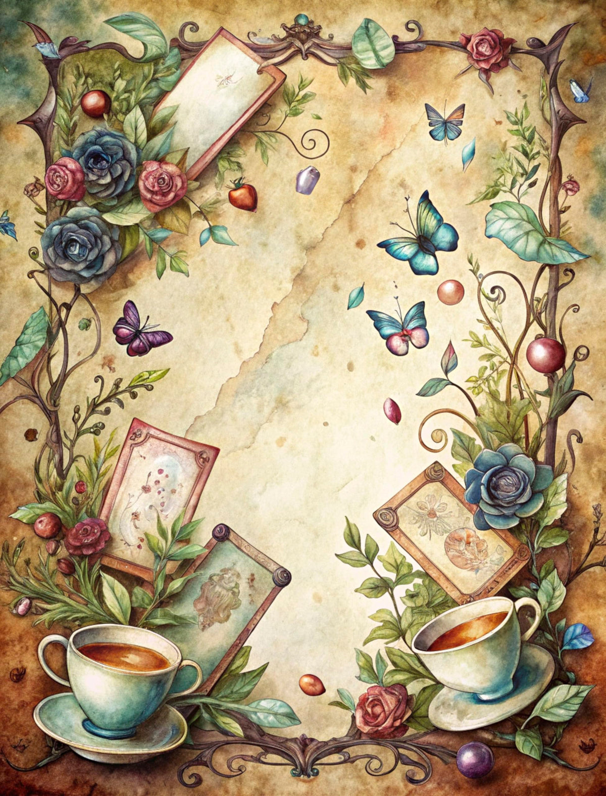Wonderland People Rice Papers, 8 x 10.5 inch (A4) - 6 Pieces | 6 Unique Designs | Versatile Decoupage Designs for Art Projects & Crafting by CRAFT KREATIVELY