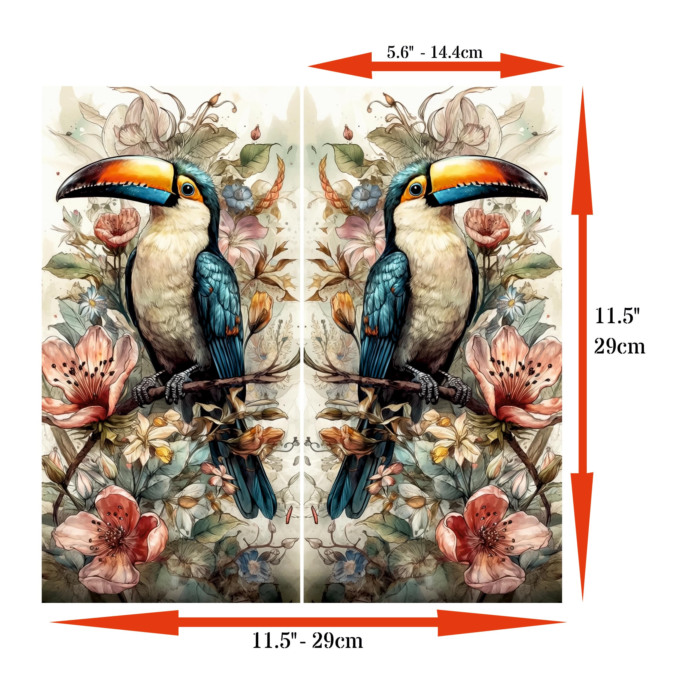 Decoupage Rice Paper, 29 x 29cm (2 sheets) - 3x images for Furniture Poster Craft Decoupage by CRAFT KREATIVELY