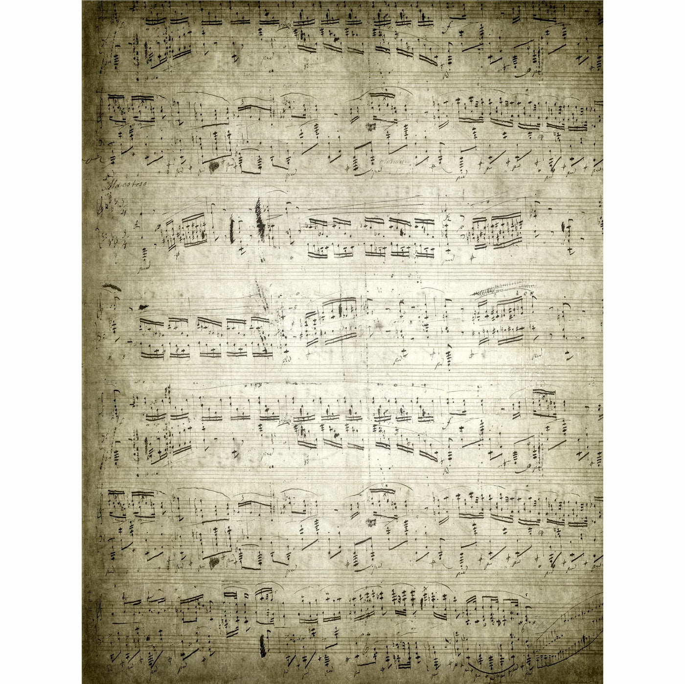 Antique Background Mulberry Rice Paper, 20.5 x 26.5cm - 6 x Different Printed Mulberry Paper Images 30gsm Visible Fibres for Decoupage Crafts Mixed Media Collage Art