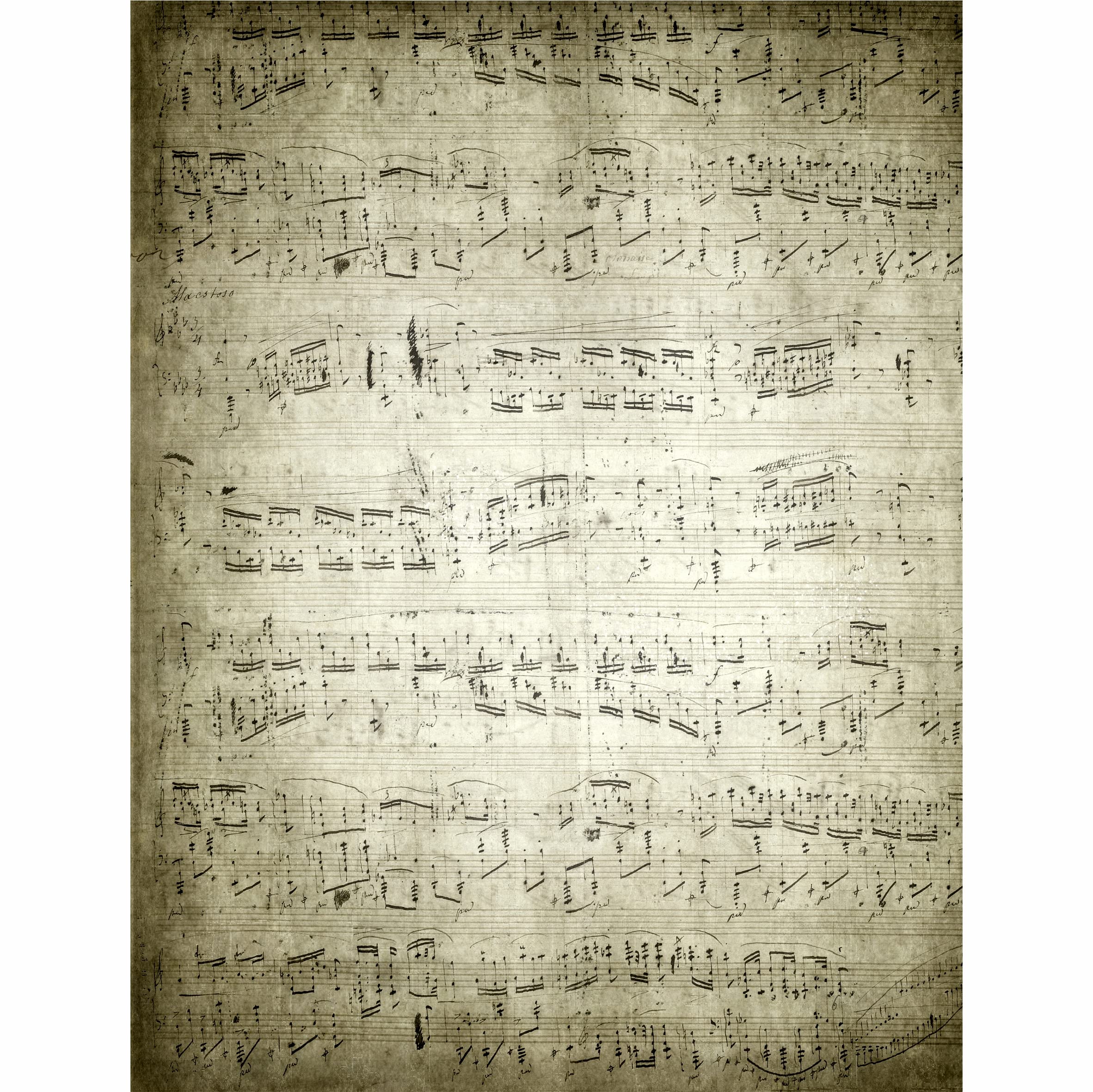 Antique Background Mulberry Rice Paper, 20.5 x 26.5cm - 6 x Different Printed Mulberry Paper Images 30gsm Visible Fibres for Decoupage Crafts Mixed Media Collage Art