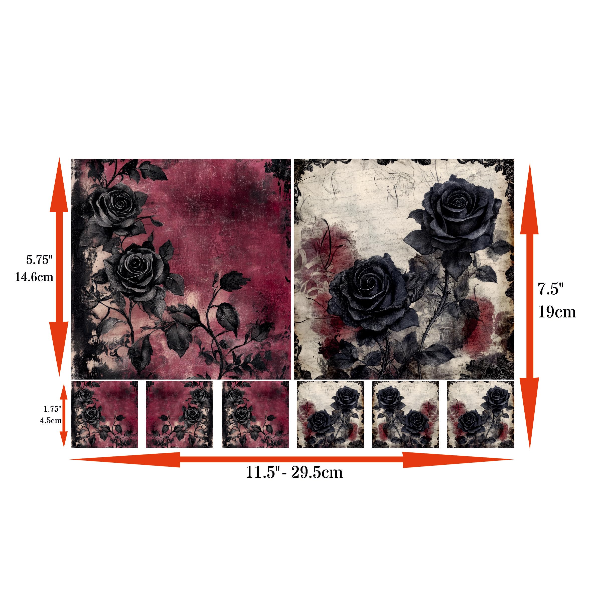 Decoupage Rice Papers - 4 Sheets | 8 Unique Designs | Versatile Christmas Designs for Art Projects & Crafting by CRAFT KREATIVELY