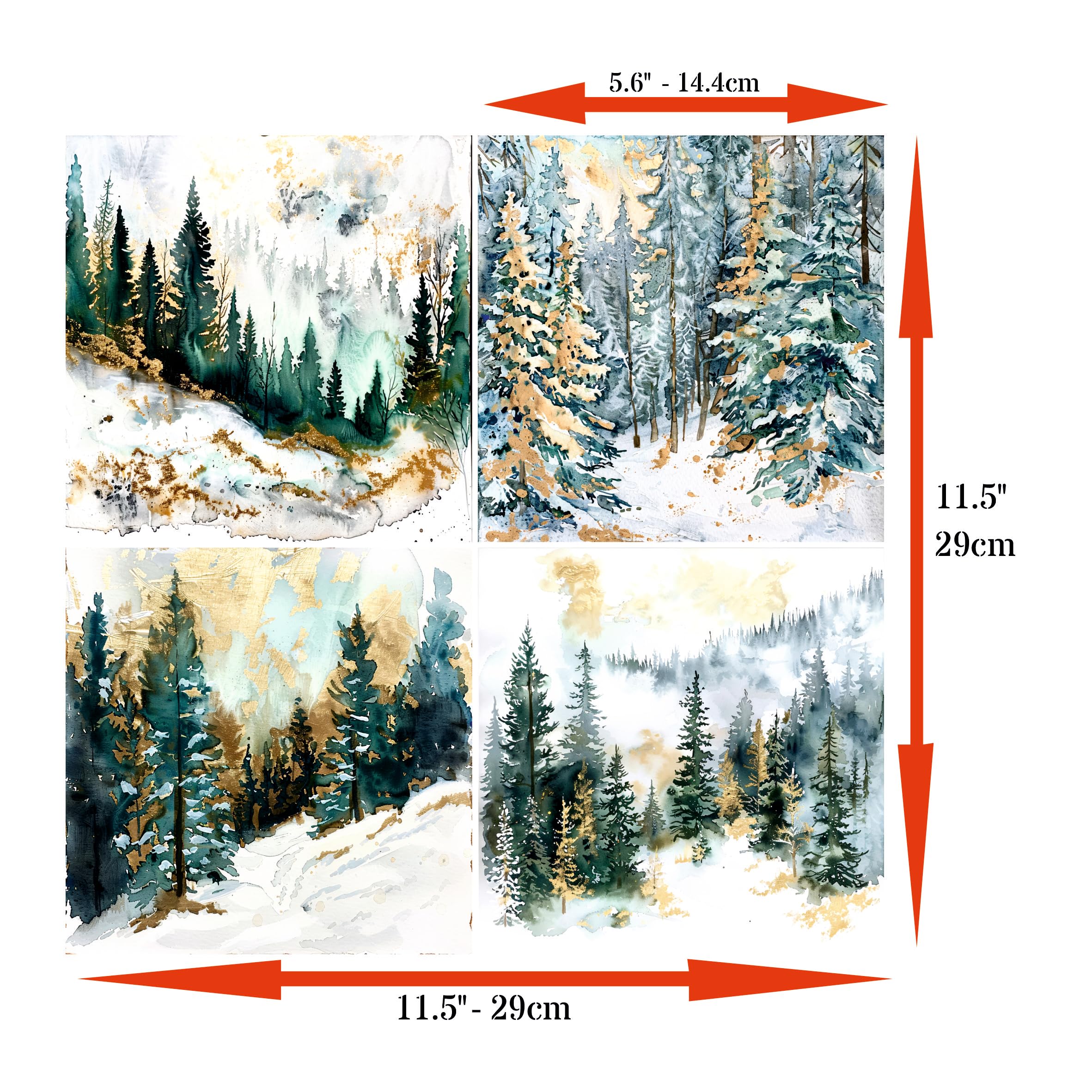 Decoupage Rice Paper (2 pc) - 8x Decoupage Watercolour Designs for Collage, Card Making & Crafts, Decoupage by CRAFT KREATIVELY