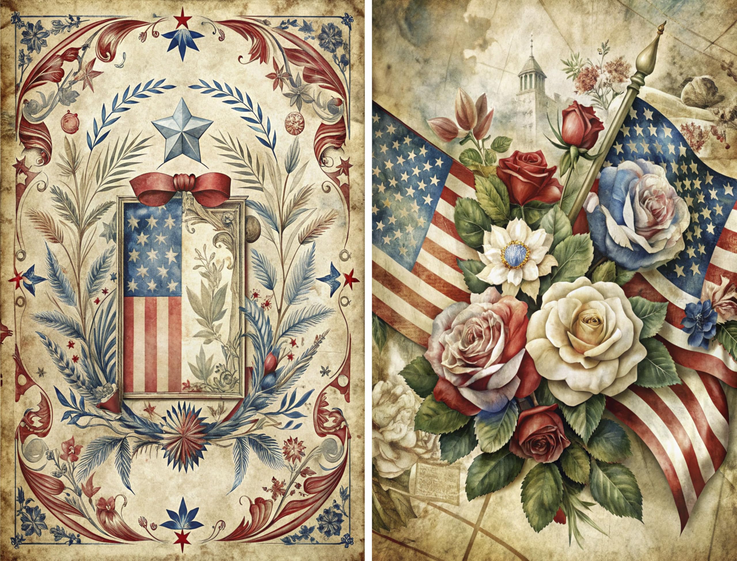 Decoupage Rice Papers - 6 Pieces | 6 Unique Designs | Versatile Decoupage Designs for Art Projects & Crafting by CRAFT KREATIVELY