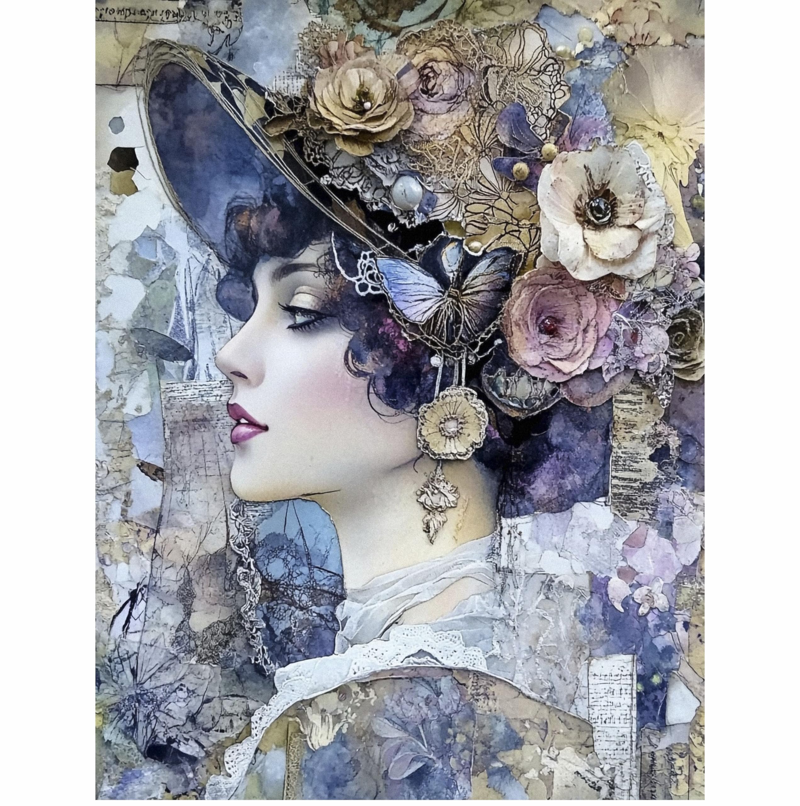 Decoupage Rice Paper, 20 x 26.5cm (6 Sheets) – 6x Decoupage Beauty Papers for Collage, Mixed Media, Card Making & Crafts, Decoupage by CRAFT KREATIVELY
