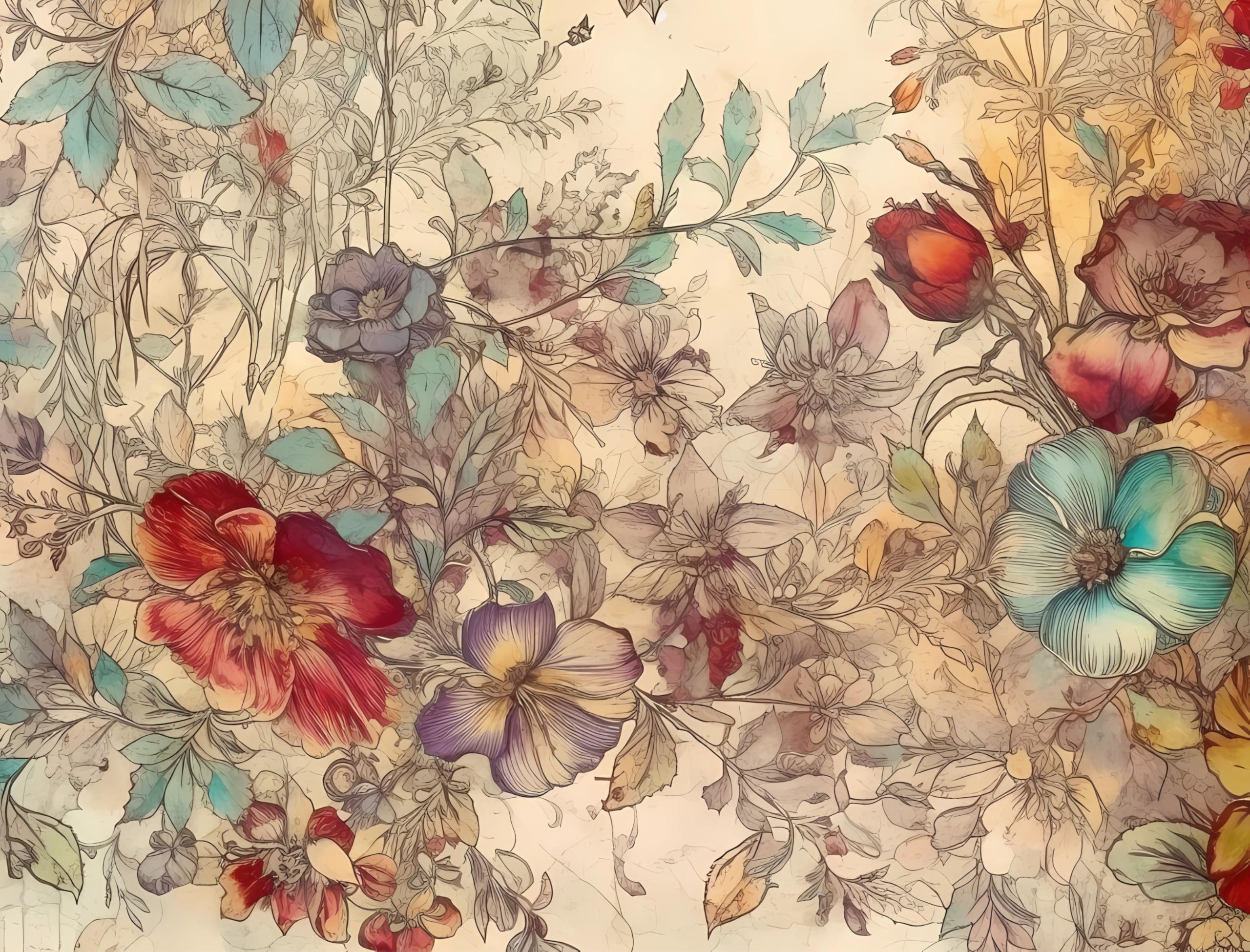 Abstract Flora Rice Papers – Decoupage Paper 6x Designs for Collage, Mixed Media, Card Making & Crafts, Decoupage by CRAFT KREATIVELY