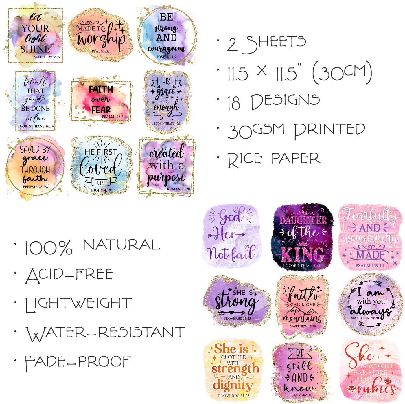 Christian Rice Papers – Decoupage Paper Design for Furniture, Mixed Media, Cards & Crafts, Decoupage by CRAFT KREATIVELY