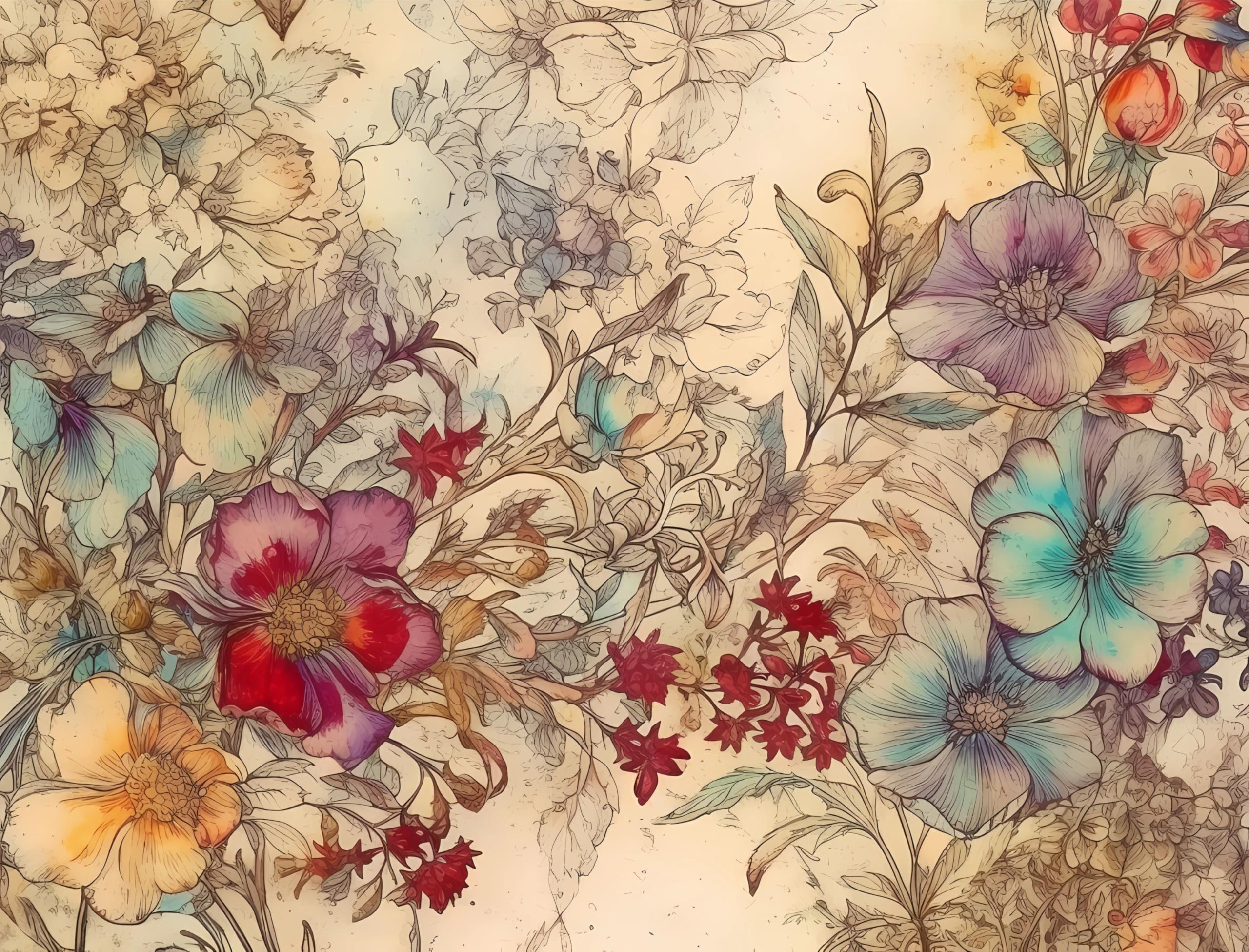 Abstract Flora Rice Papers – Decoupage Paper 6x Designs for Collage, Mixed Media, Card Making & Crafts, Decoupage by CRAFT KREATIVELY