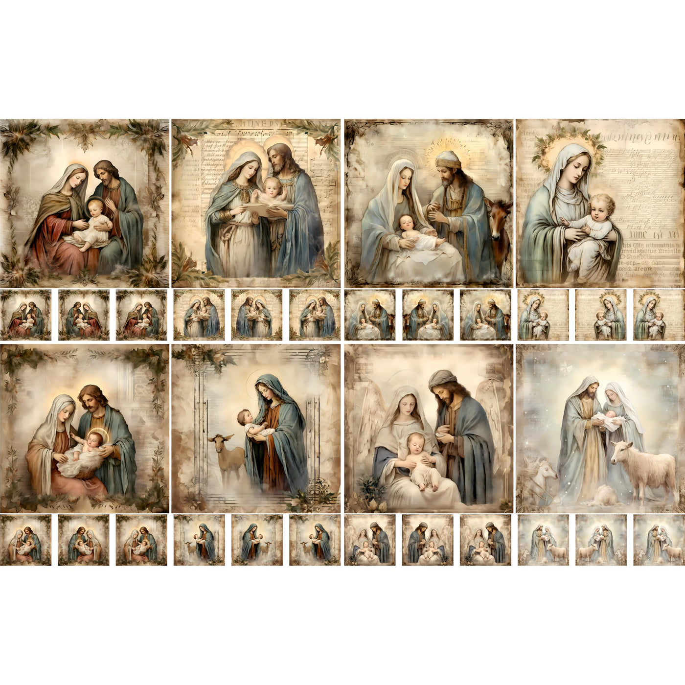 Decoupage Rice Papers - 4 Sheets | 32 Pieces | 8 Unique Designs | Versatile Designs for Art Projects & Crafting by CRAFT KREATIVELY