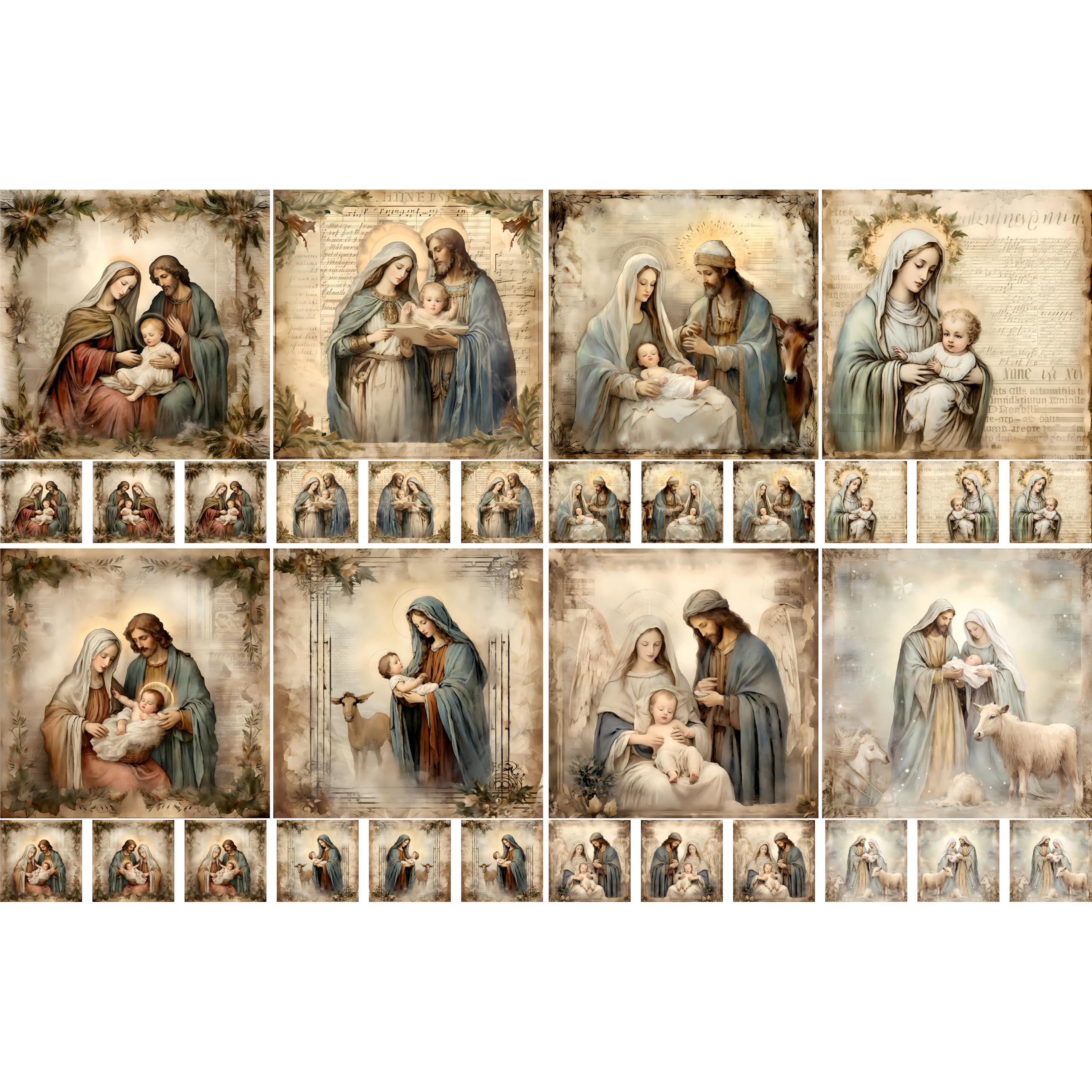 Decoupage Rice Papers - 4 Sheets | 32 Pieces | 8 Unique Designs | Versatile Designs for Art Projects & Crafting by CRAFT KREATIVELY