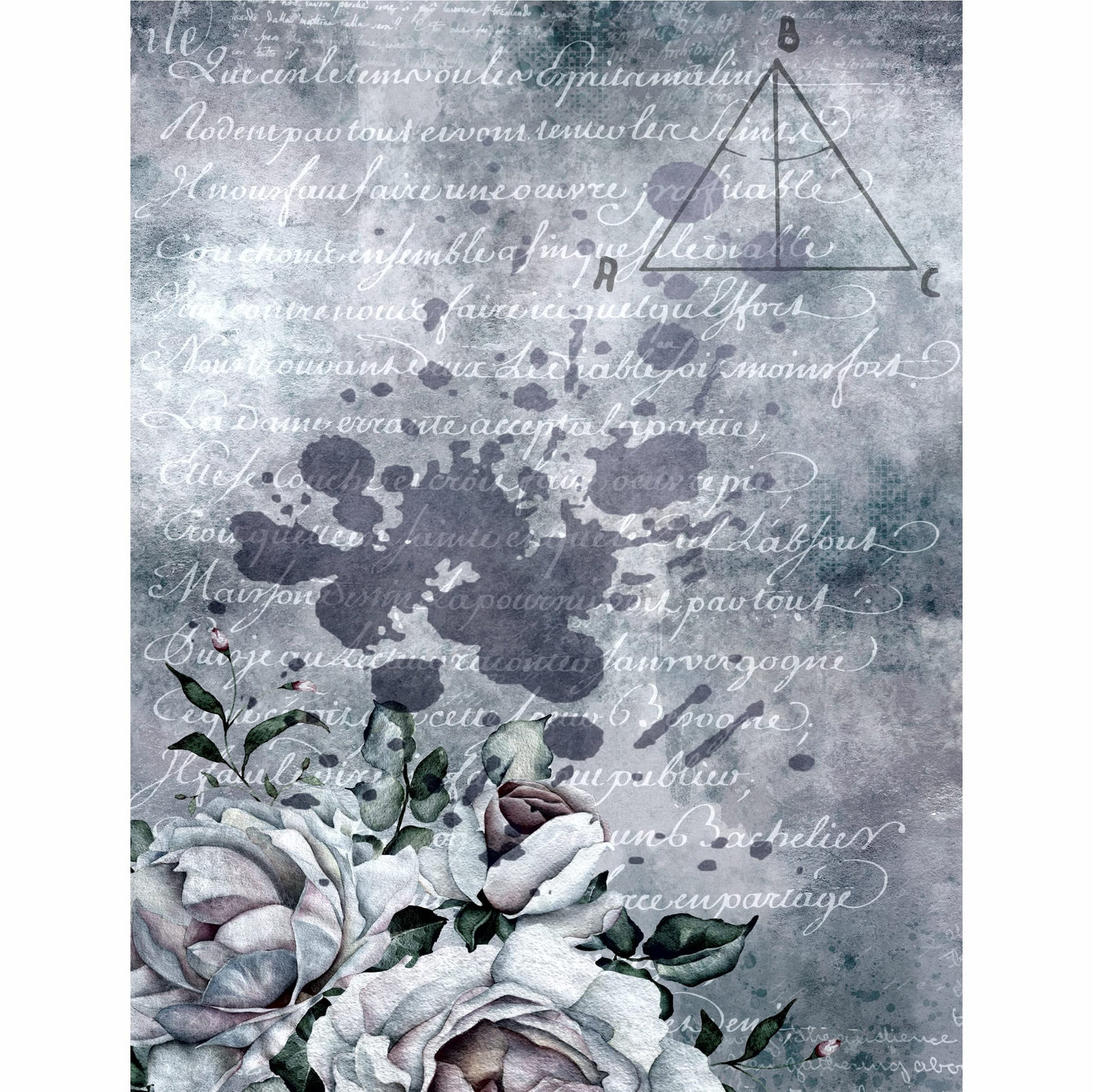 Blue Background Mulberry Rice Paper, 20.5 x 26.5cm - 6 x Different Printed Mulberry Paper Images 30gsm Visible Fibres for Decoupage Crafts Mixed Media Collage Art