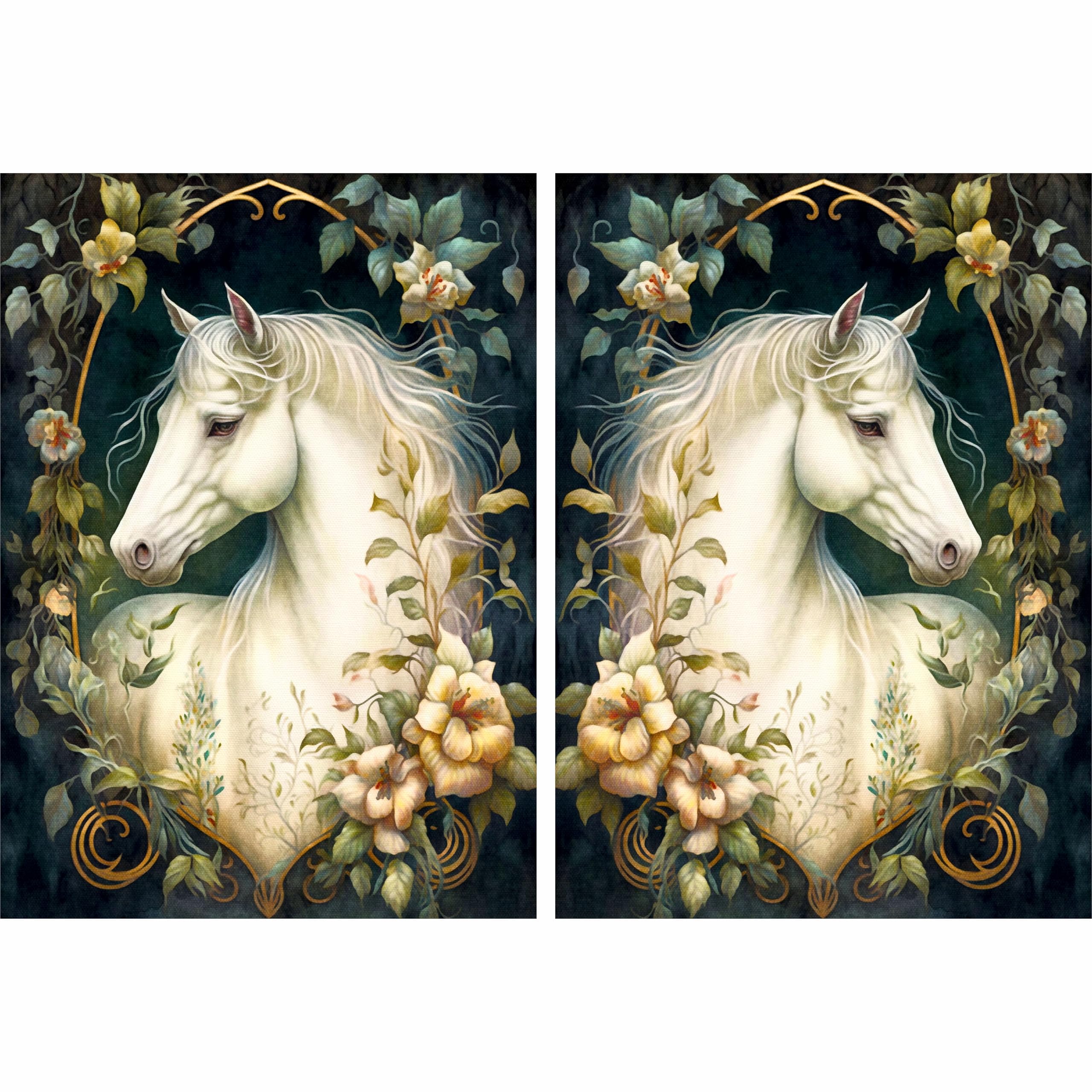 Decoupage Rice Paper (2 pc) - Pairs for Decoupage, Posters, Furniture, and Craft Projects by CRAFT KREATIVELY