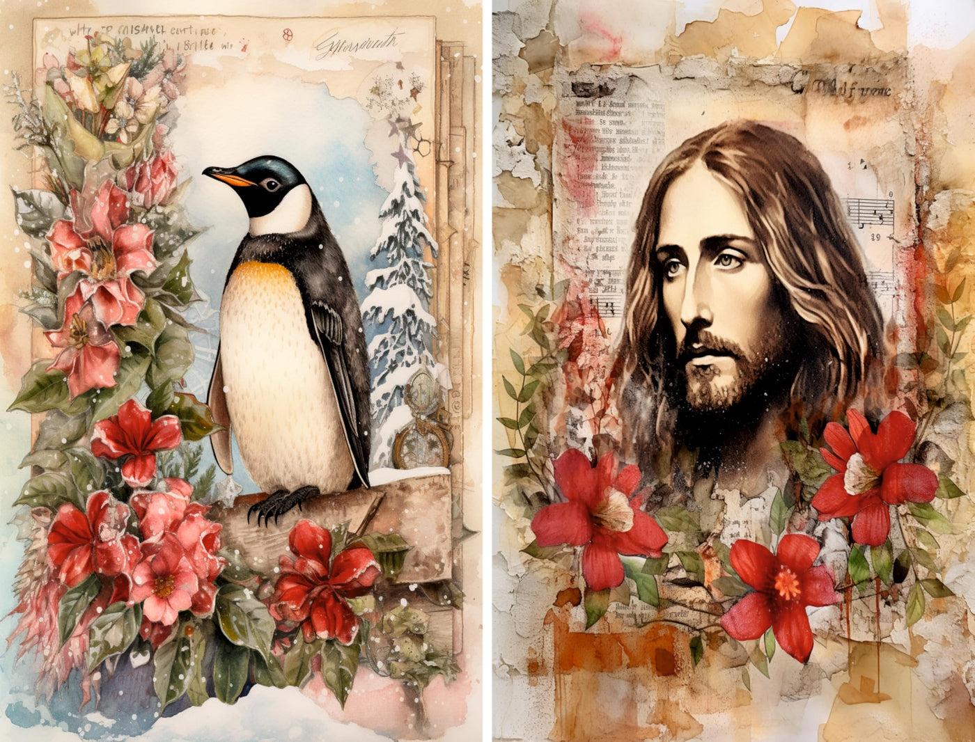 Decoupage Rice Papers - 6 Sheets | 6 Unique Designs | Versatile Christmas Designs for Art Projects & Crafting by CRAFT KREATIVELY