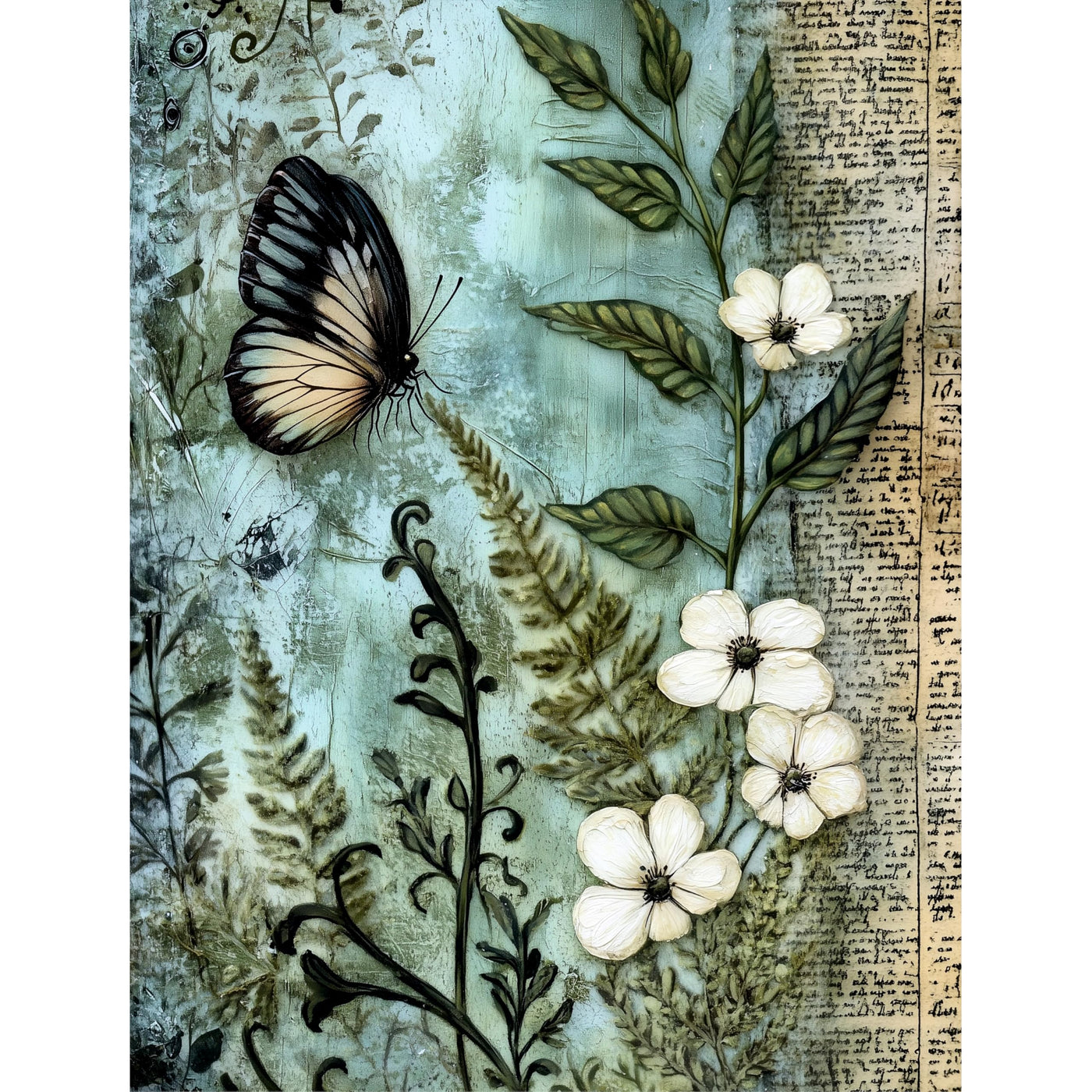 Botanical Rice Papers – Decoupage Paper Design for Furniture, Mixed Media, Cards & Crafts, Decoupage by CRAFT KREATIVELY