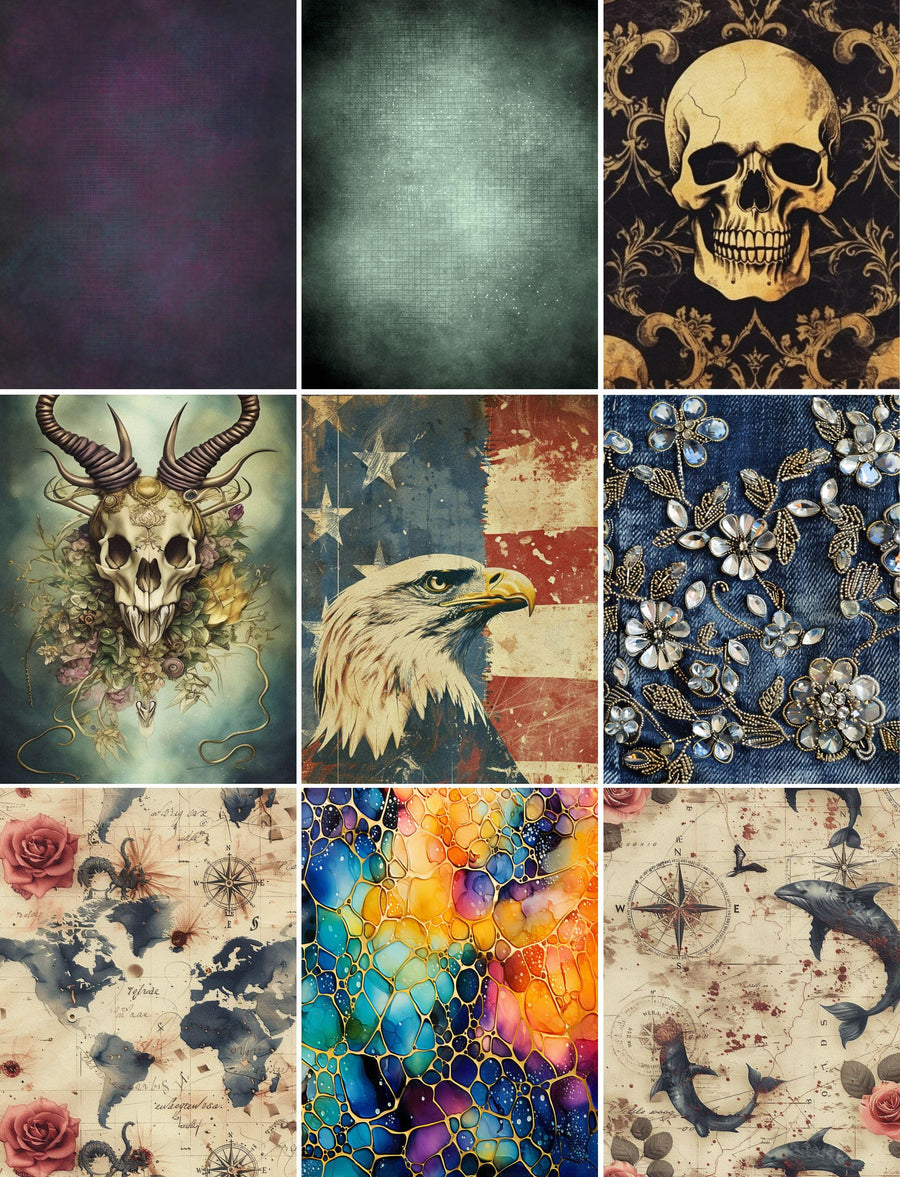 Dark Backgrounds Rice Paper – for Decoupage Scrapbooking Cards Crafts