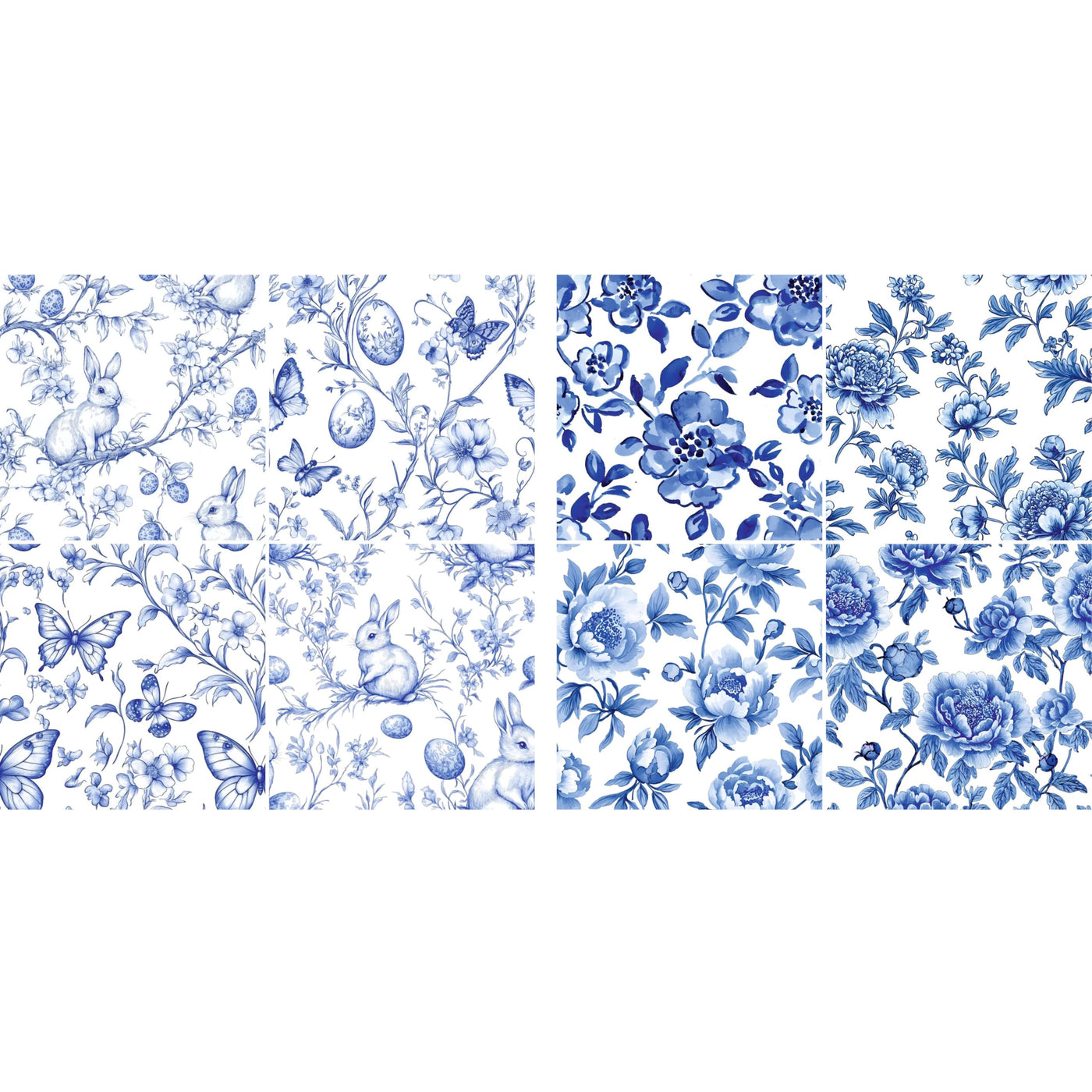 Decoupage Rice Paper (2 pc) - 8x Decoupage Toile de Jouy Designs for Collage, Card Making & Crafts, Decoupage by CRAFT KREATIVELY