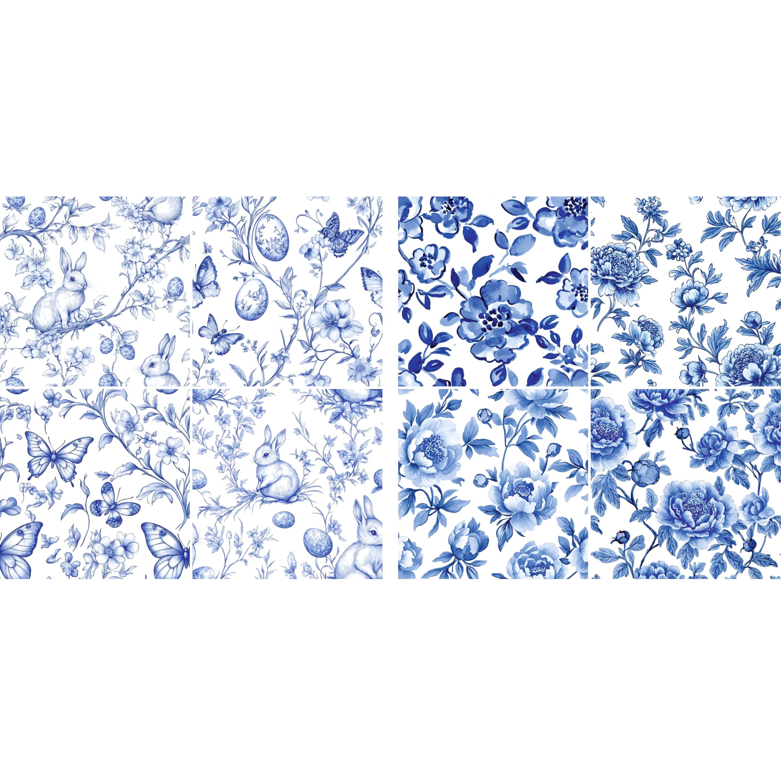 Decoupage Rice Paper (2 pc) - 8x Decoupage Toile de Jouy Designs for Collage, Card Making & Crafts, Decoupage by CRAFT KREATIVELY