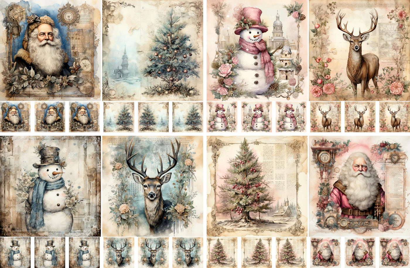 Decoupage Rice Papers - 4 Sheets | 32 Pieces | 8 Unique Designs | Versatile Designs for Art Projects & Crafting by CRAFT KREATIVELY