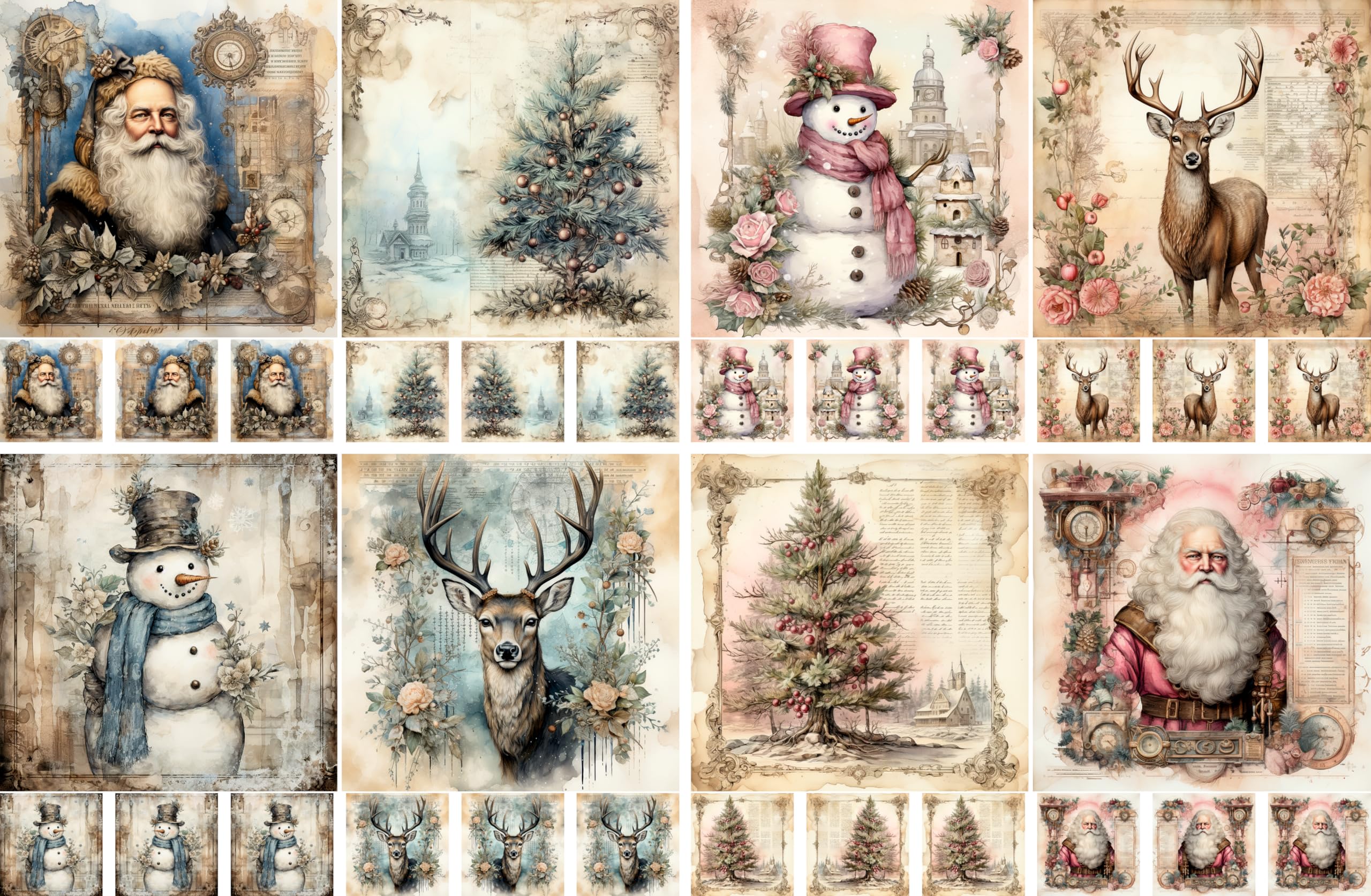 Decoupage Rice Papers - 4 Sheets | 32 Pieces | 8 Unique Designs | Versatile Designs for Art Projects & Crafting by CRAFT KREATIVELY
