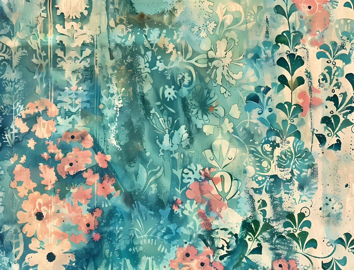 Abstract Flora Rice Papers – Decoupage Paper 6x Designs for Collage, Mixed Media, Card Making & Crafts, Decoupage by CRAFT KREATIVELY