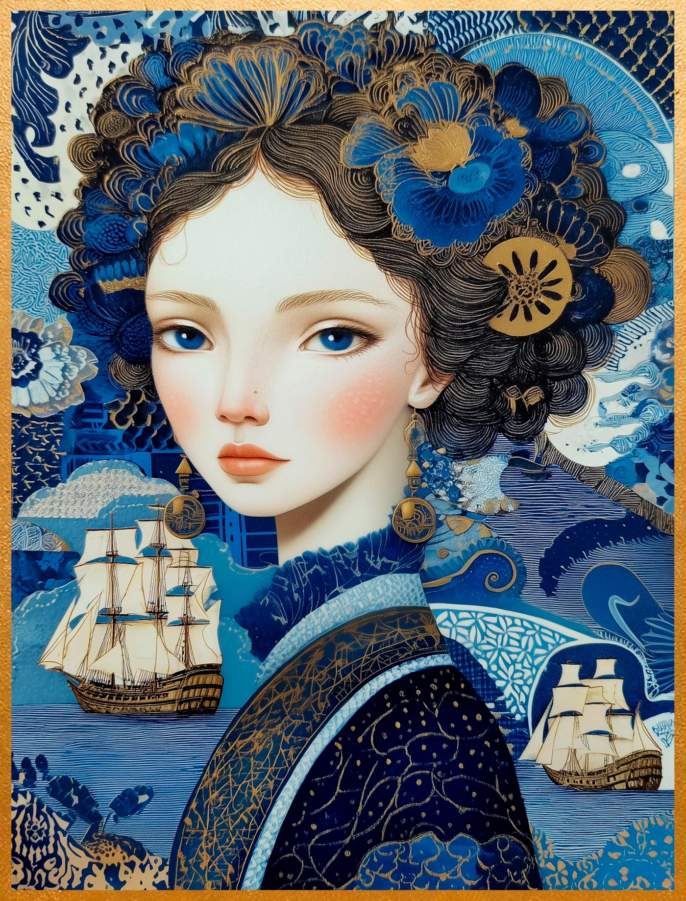 Decoupage Rice Papers - 6 Pieces | 6 Unique Designs | Versatile Decoupage Designs for Art Projects & Crafting by CRAFT KREATIVELY (Golden)