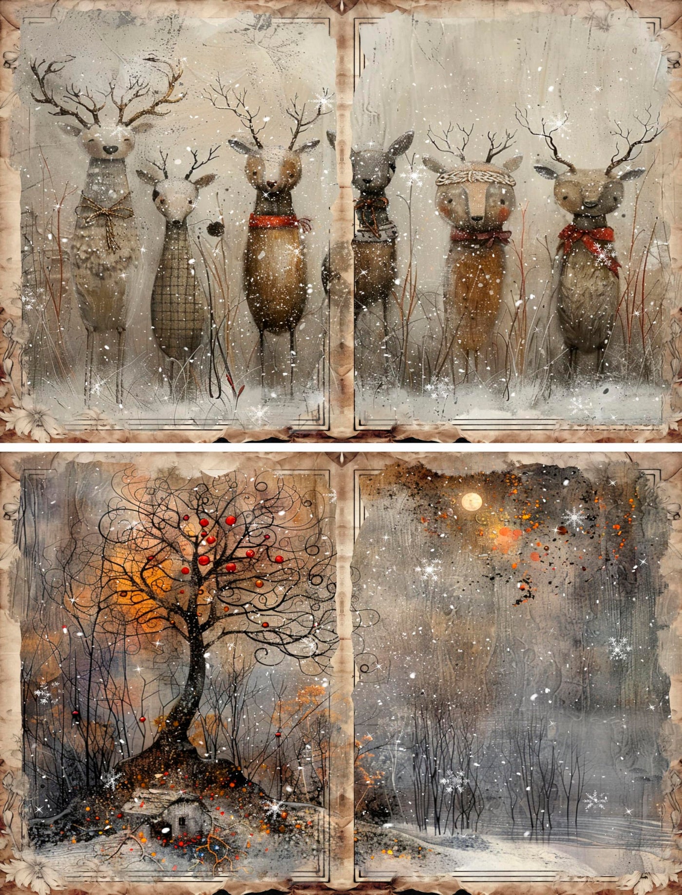 Decoupage Rice Papers - 6 Pieces | 6 Unique Designs | Versatile Decoupage Designs for Art Projects & Crafting by CRAFT KREATIVELY