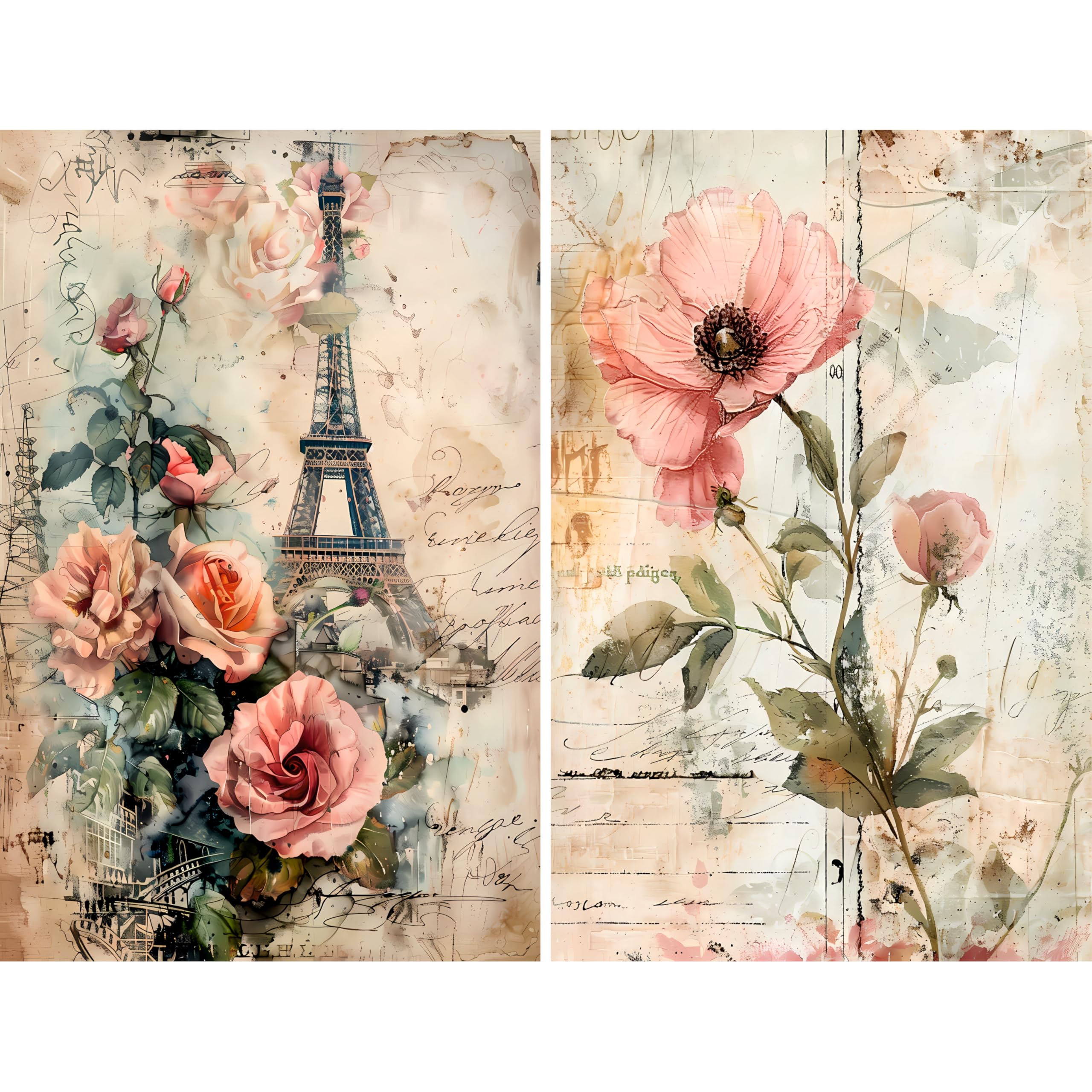 Decoupage Rice Paper, 20 x 26.5cm (6 Sheets) – 6x Decoupage Papers for Collage, Mixed Media, Card Making & Crafts, Decoupage by CRAFT KREATIVELY