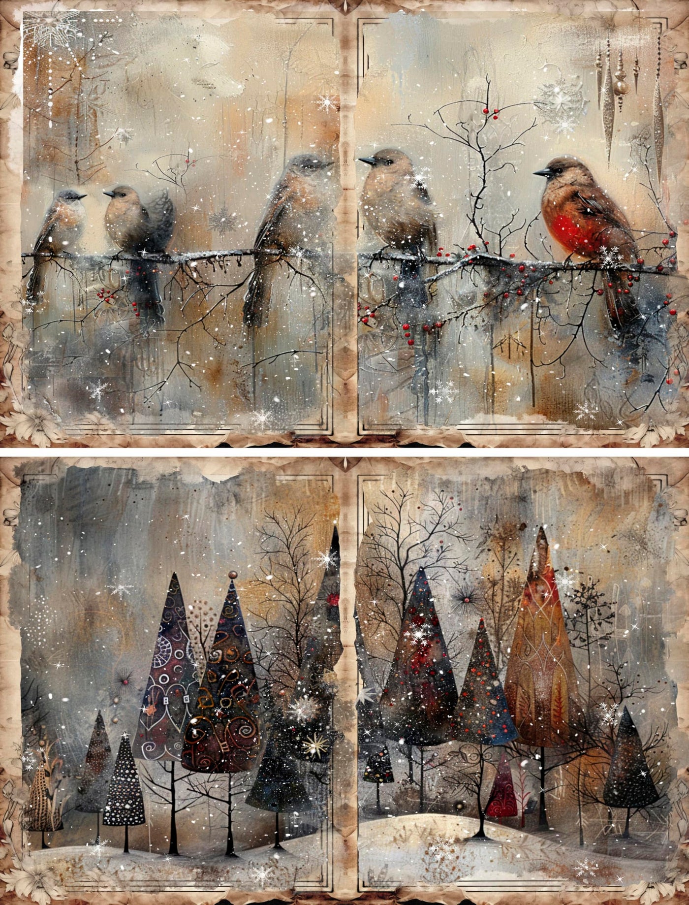 Decoupage Rice Papers - 6 Pieces | 6 Unique Designs | Versatile Decoupage Designs for Art Projects & Crafting by CRAFT KREATIVELY