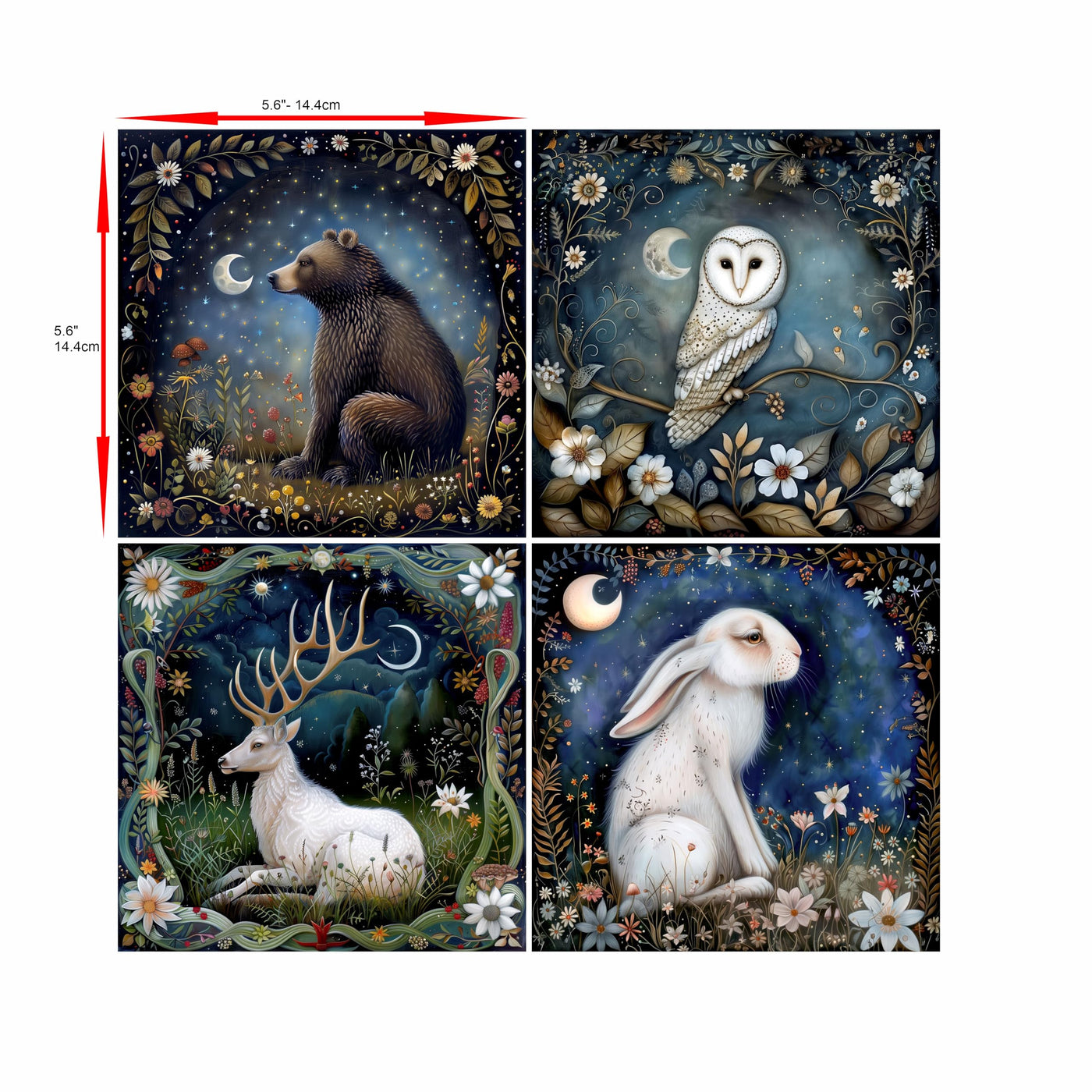 Animal Squares Rice Papers, 29 x 29cm (2 Sheets) – Decoupage Paper 8x Designs for Collage, Mixed Media, Card Making & Crafts, Decoupage by CRAFT KREATIVELY